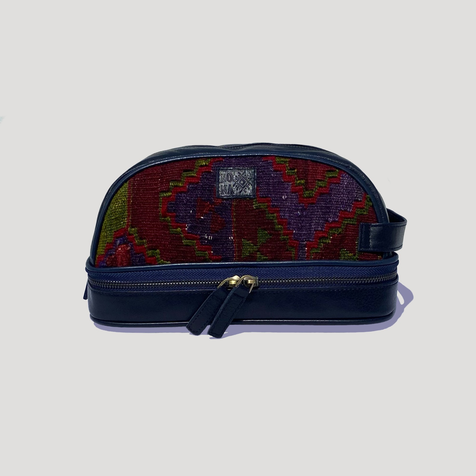 TheNonaStore Sapphire Dopp Kit, El Yapımı Kilim Boho Makyaj Çantası