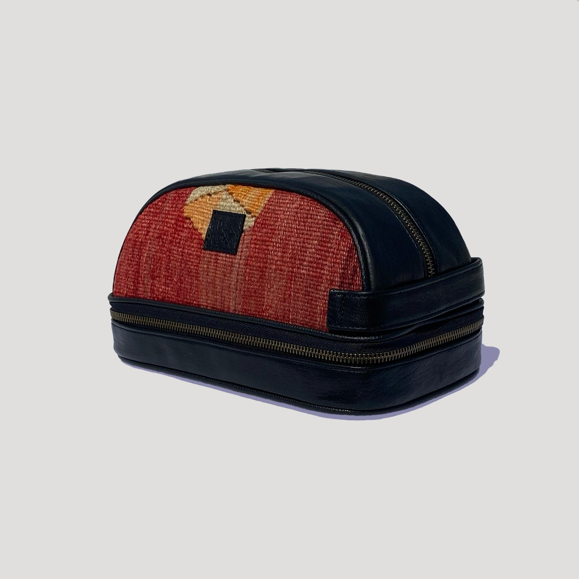 TheNonaStore Red Sun Dopp Kit, El Yapımı Kilim Boho Makyaj Çantası