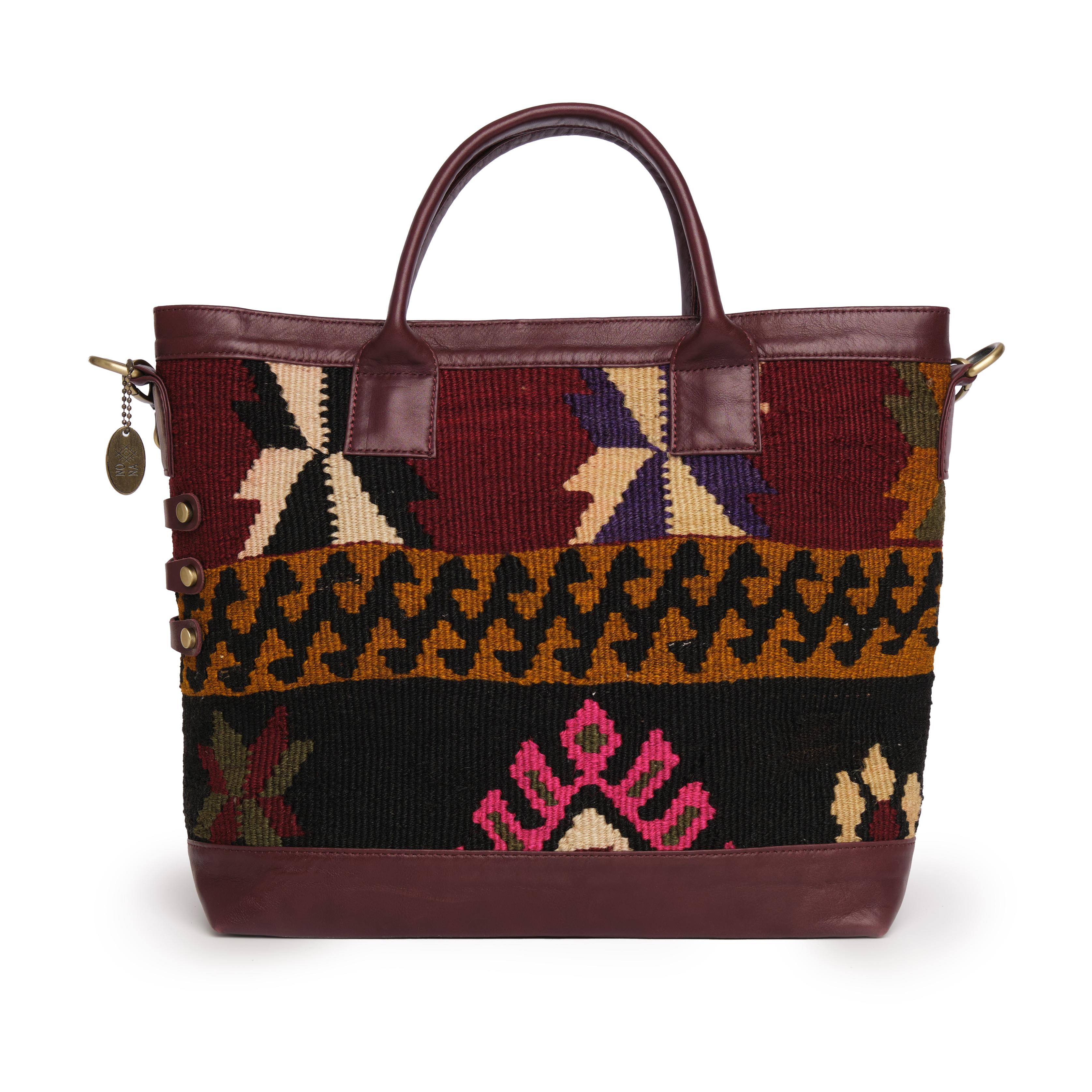 TheNonaStore Tote Çanta, El Yapımı Kilim Chestnut Boho Çanta