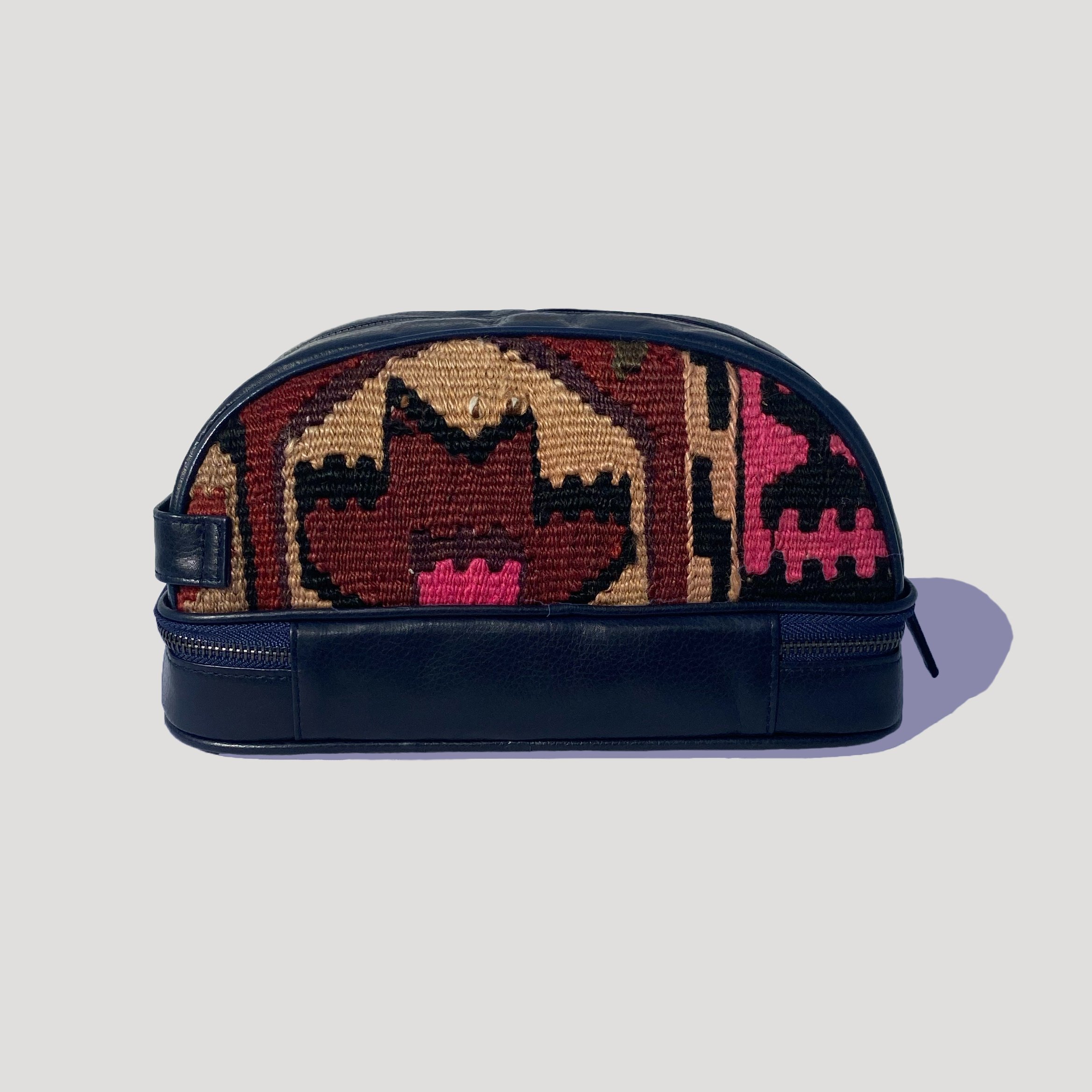 TheNonaStore Pink Dopp Kit, El Yapımı Kilim Boho Makyaj Çantası