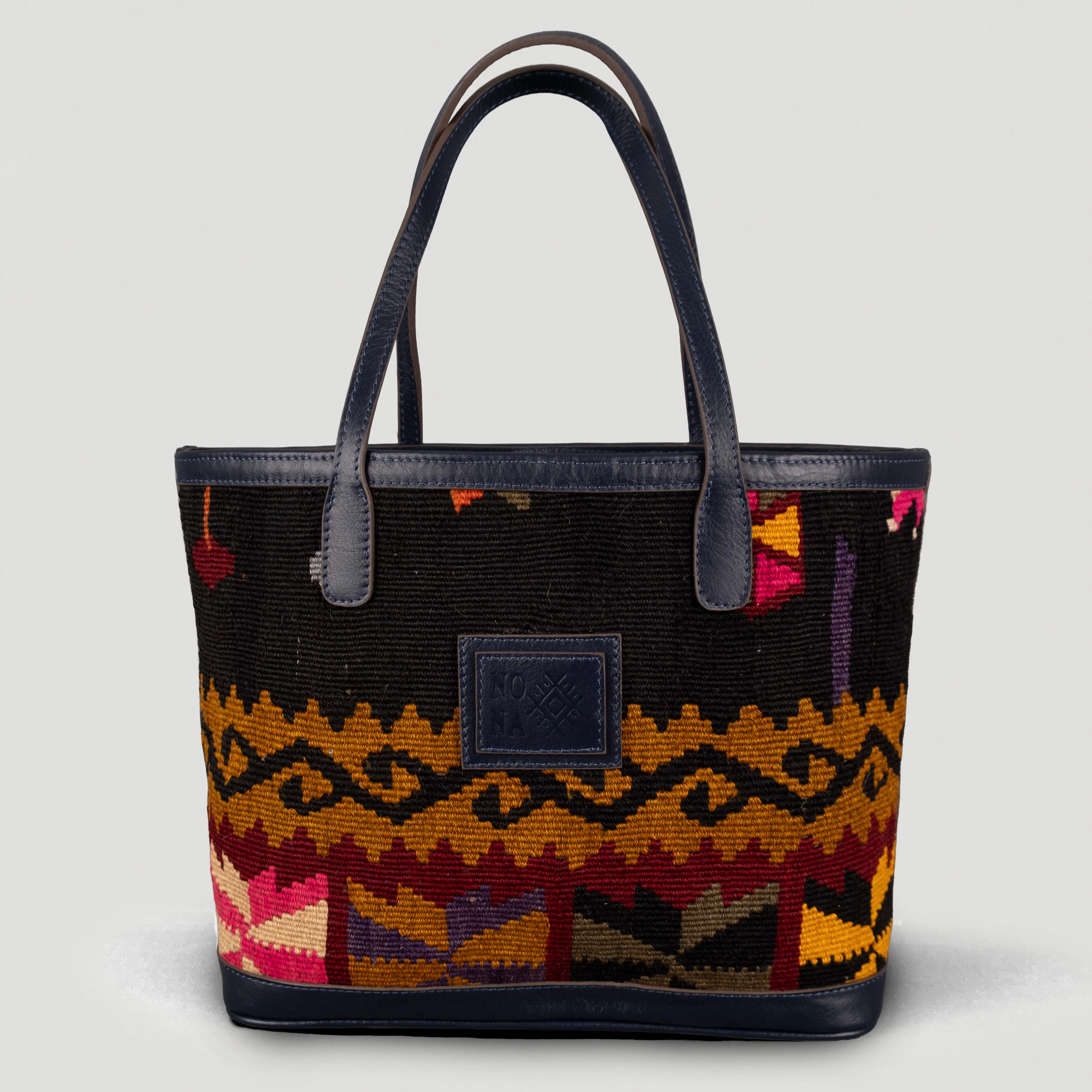 Hiza TheNonaStore Tote Çanta, El Yapımı Antika Kilim Boho Çanta Midi