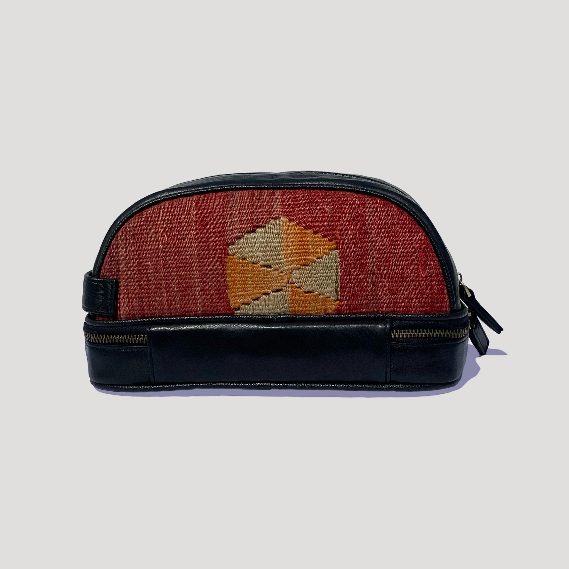 TheNonaStore Red Sun Dopp Kit, El Yapımı Kilim Boho Makyaj Çantası