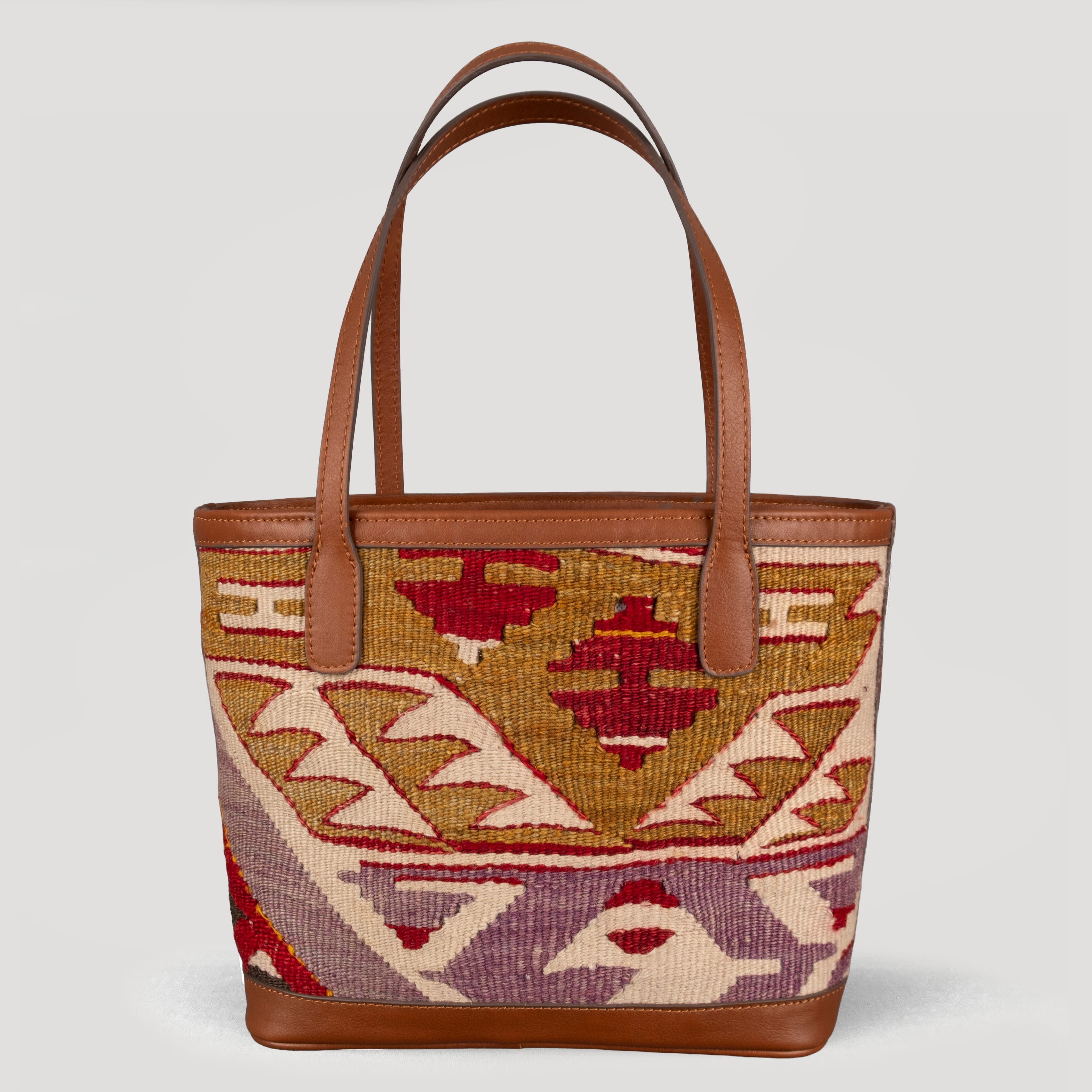 Koç TheNonaStore Tote Çanta, El Yapımı Antika Kilim Boho Çanta Mini