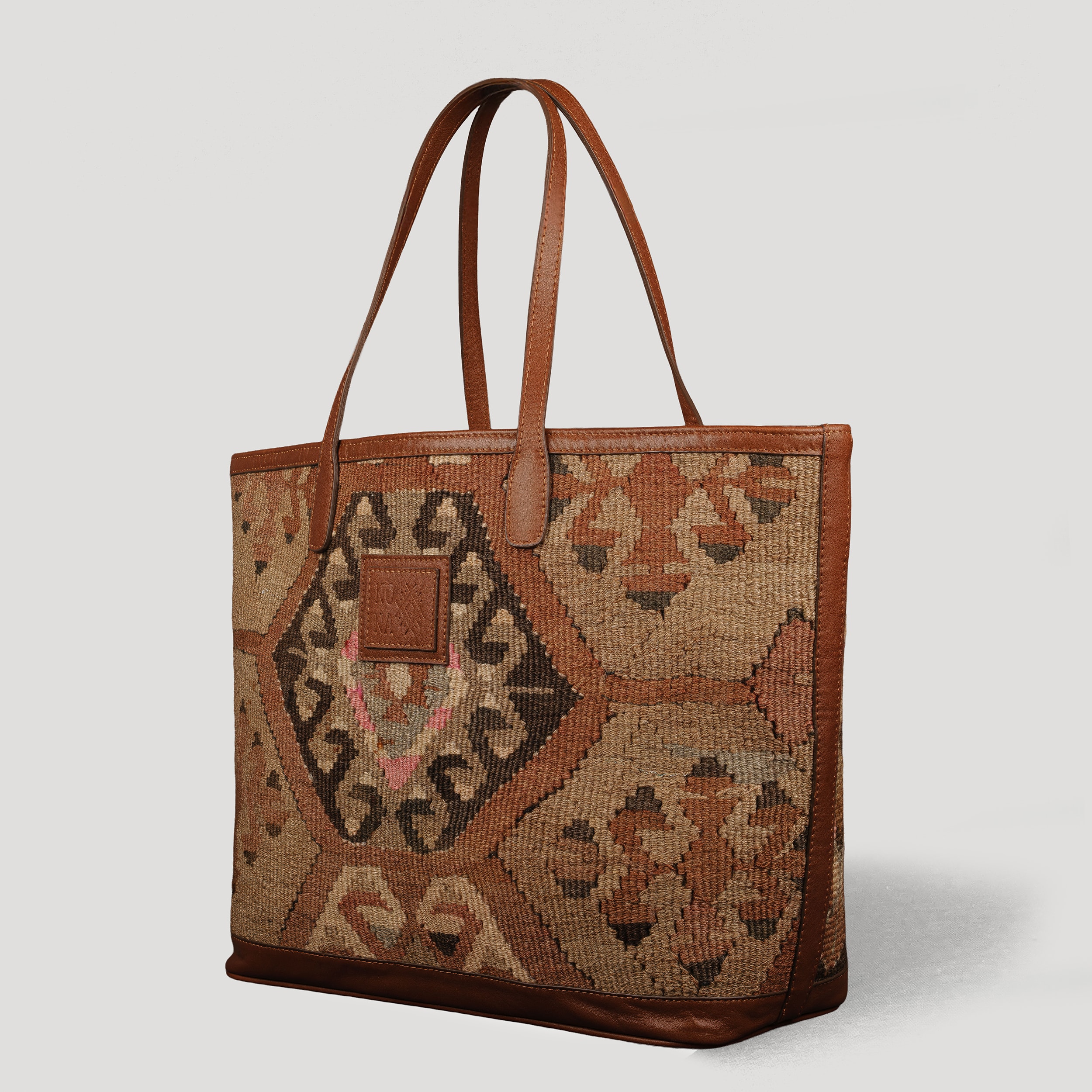 Deer TheNonaStore Tote Çanta, El Yapımı Antika Kilim Boho Çanta Maxi