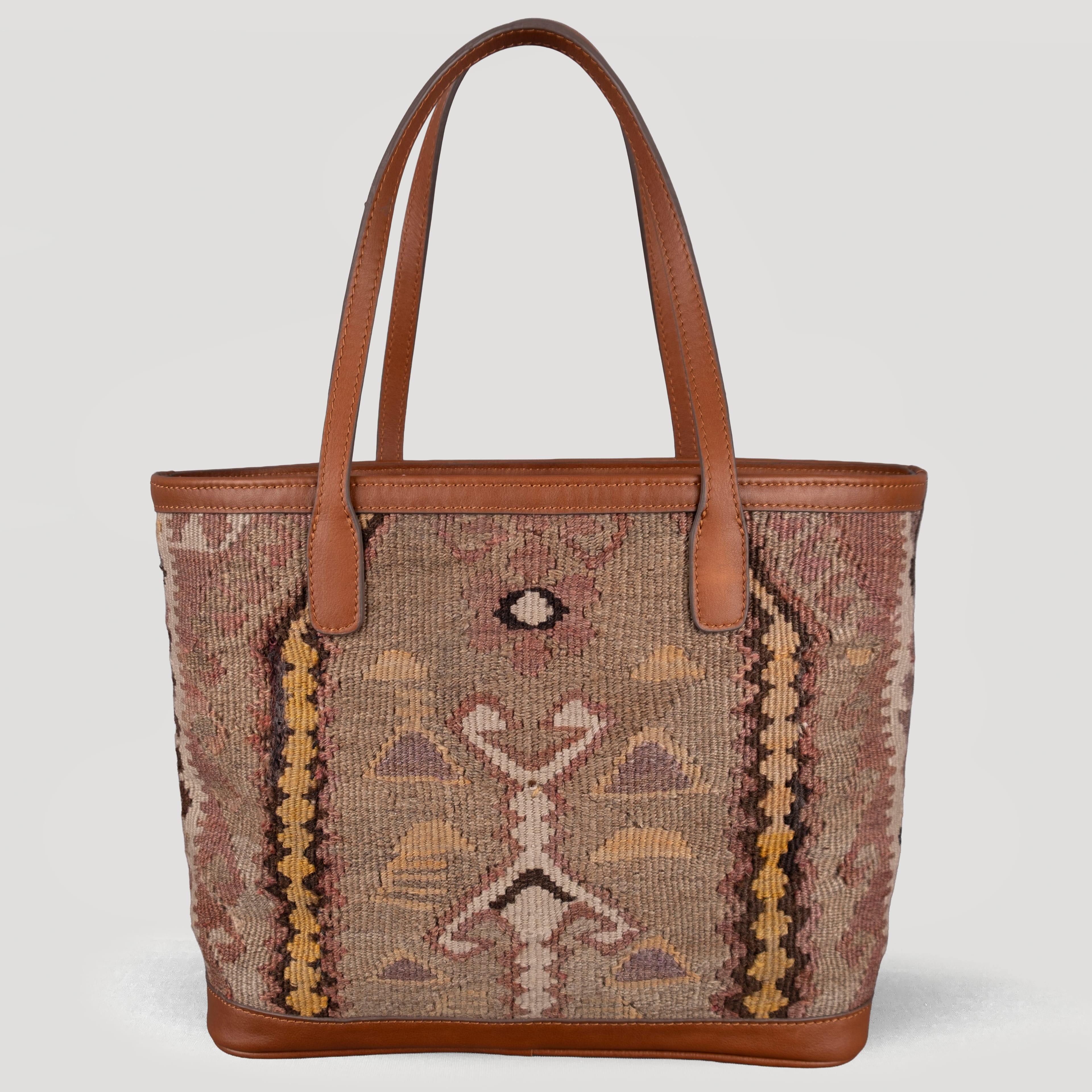Gölge TheNonaStore Tote Çanta, El Yapımı Antika Kilim Boho Çanta Midi