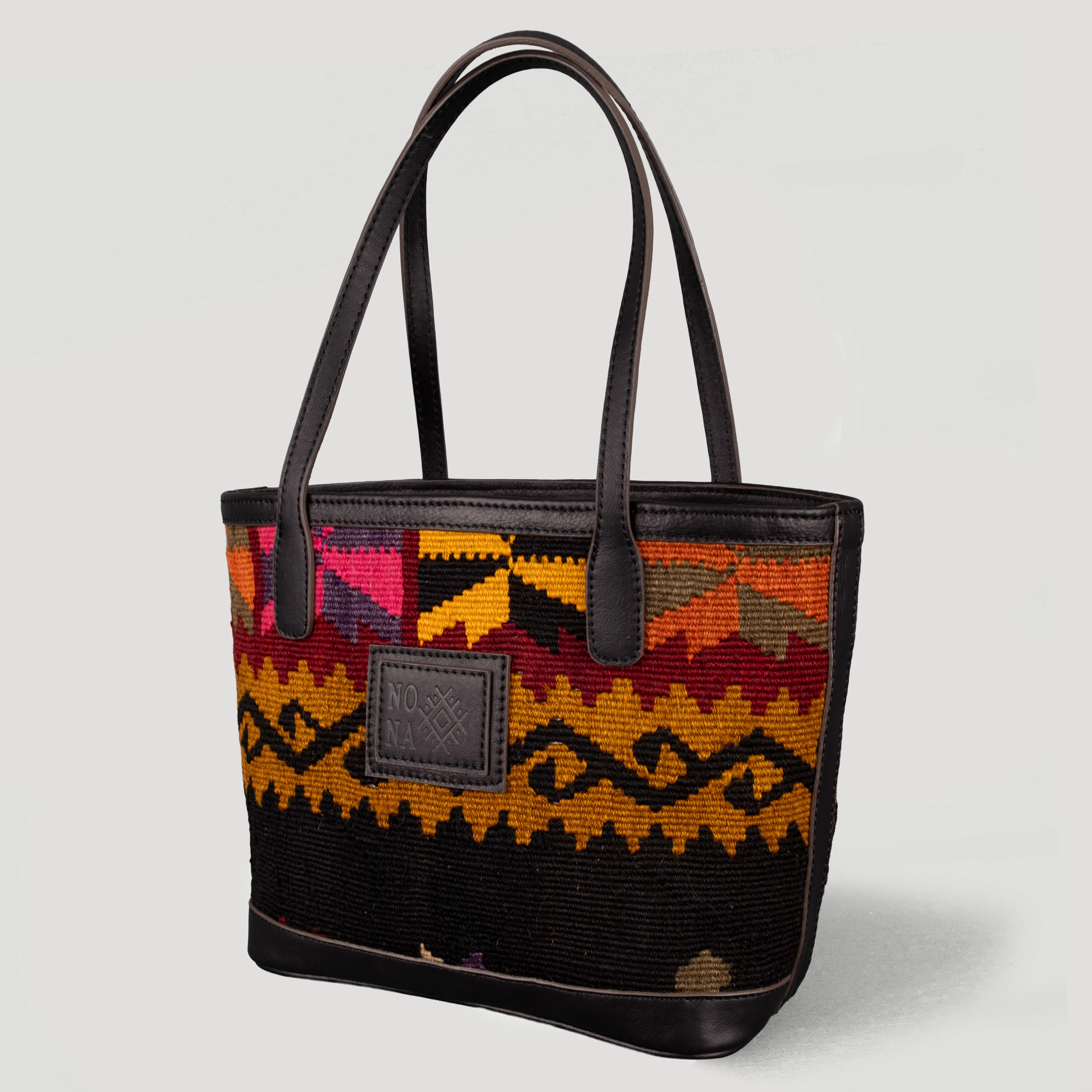 Tilki TheNonaStore Tote Çanta, El Yapımı Antika Kilim Boho Çanta Mini