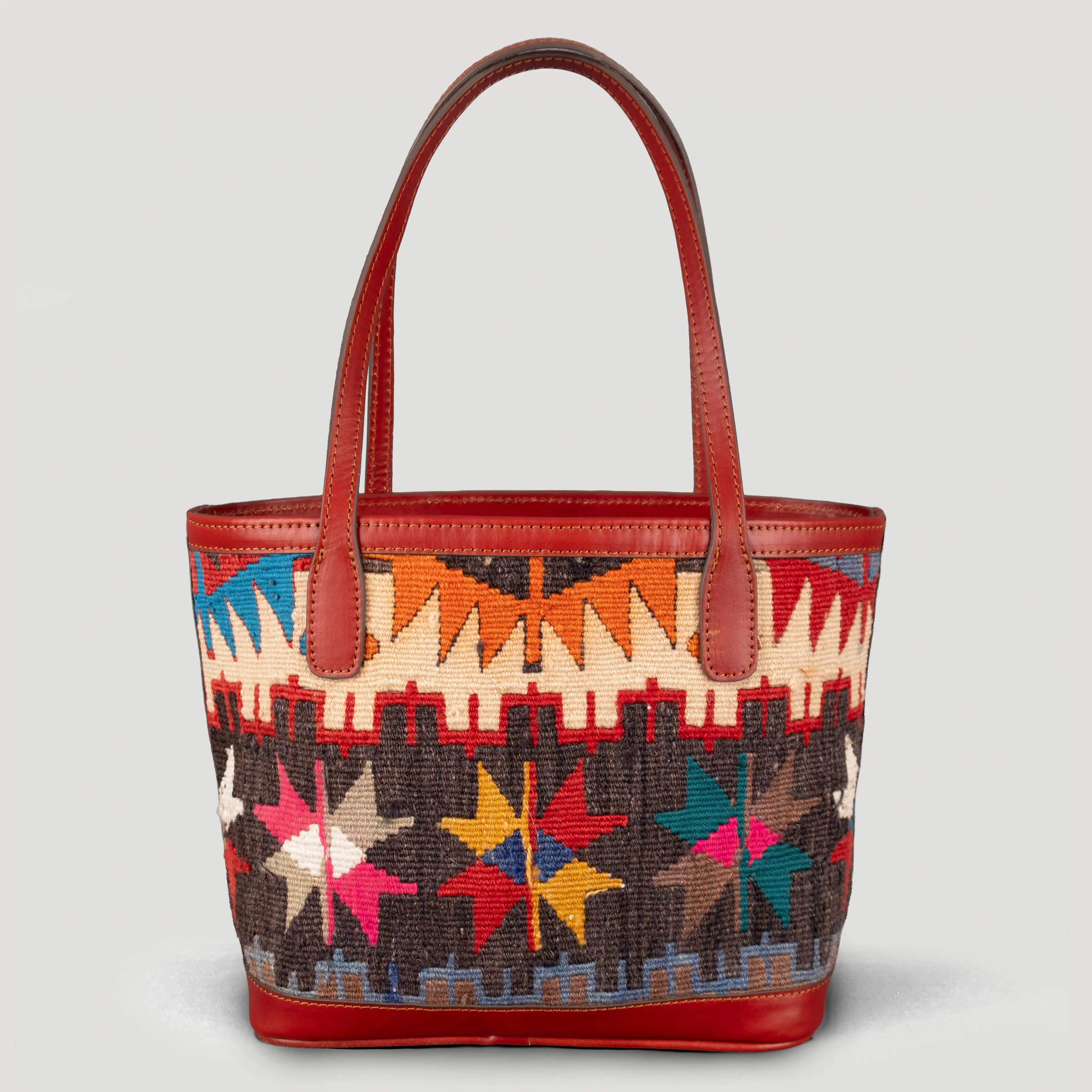 Sema TheNonaStore Tote Çanta, El Yapımı Antika Kilim Boho Çanta Mini