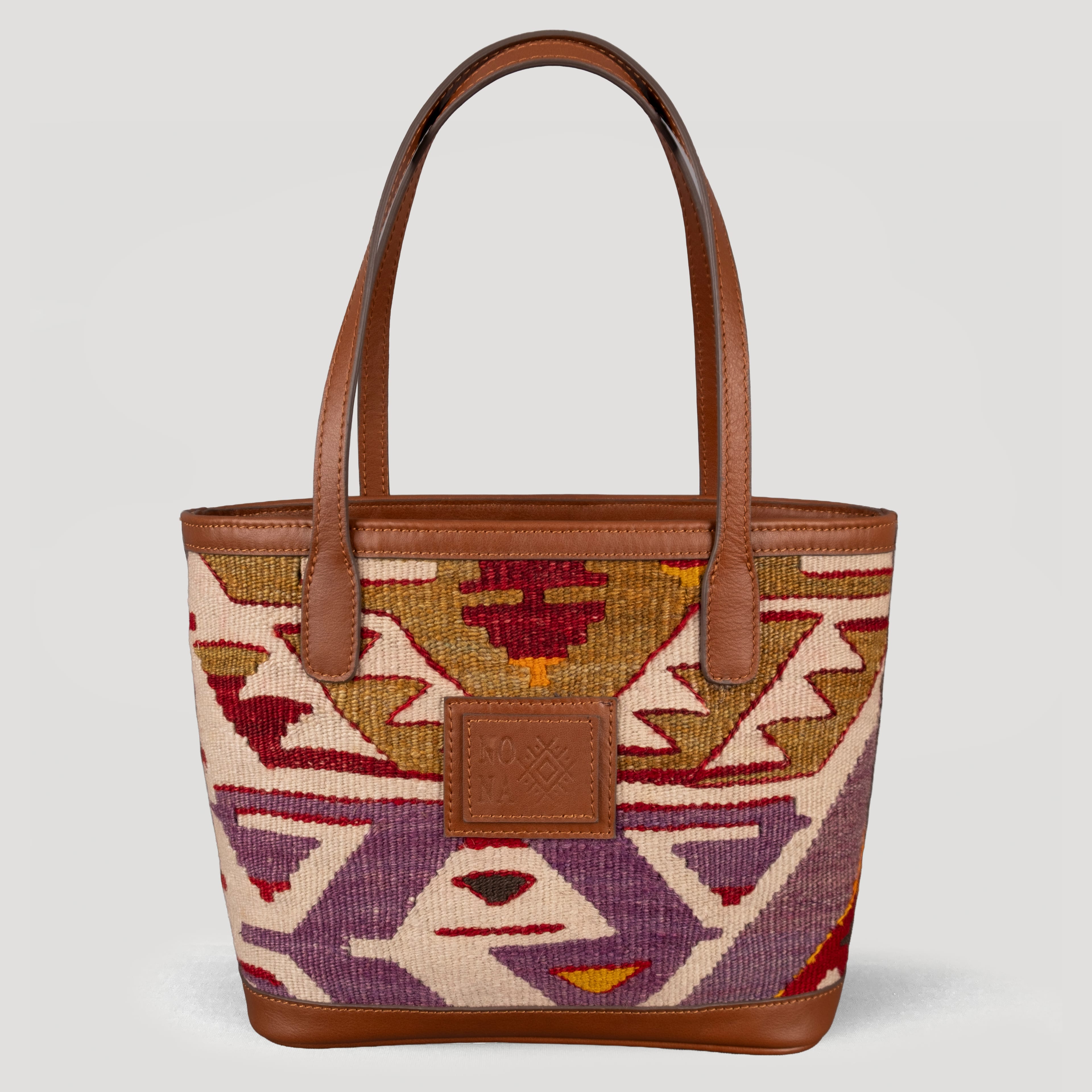 Koç TheNonaStore Tote Çanta, El Yapımı Antika Kilim Boho Çanta Mini