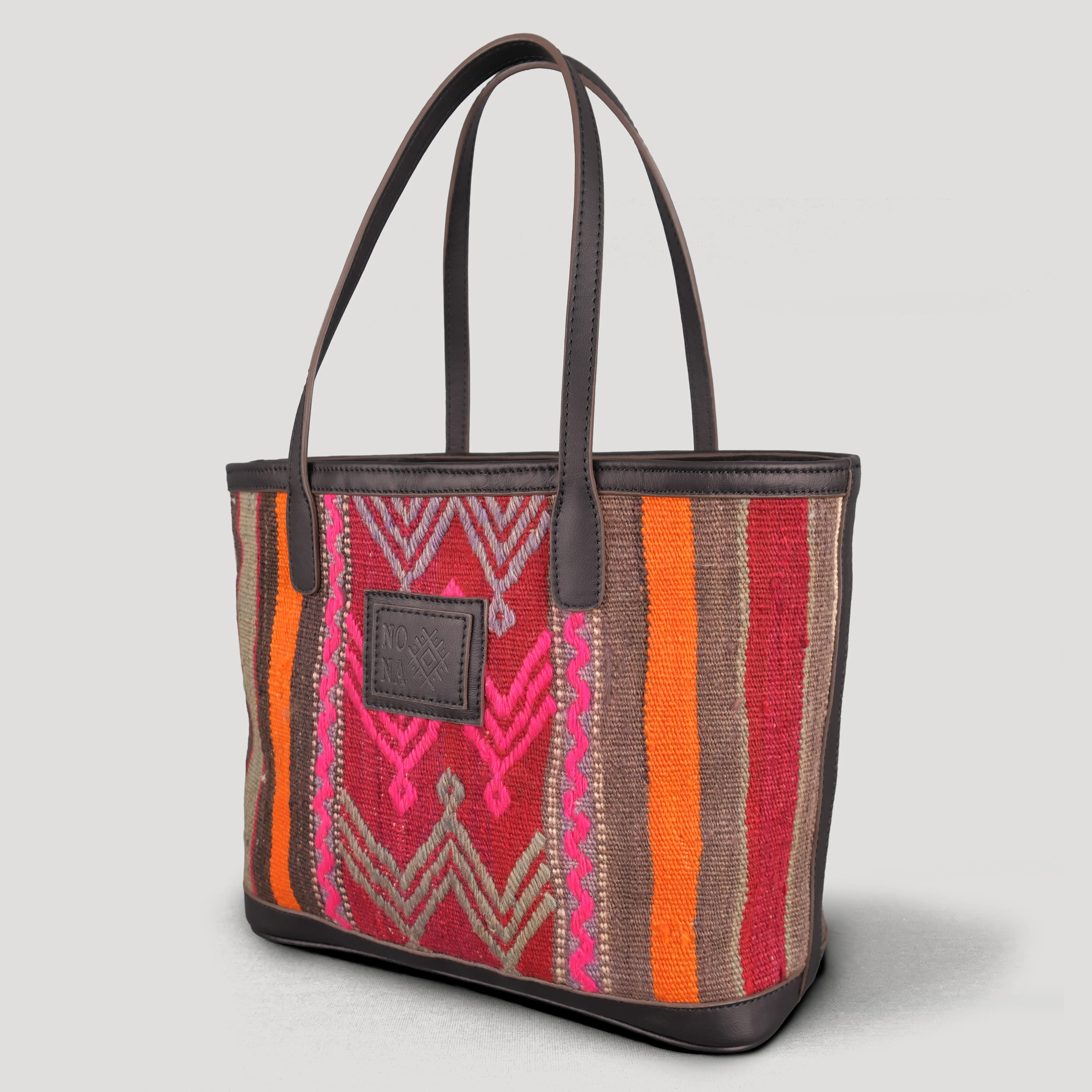 Wings TheNonaStore Tote Çanta, El Yapımı Antika Kilim Boho Çanta Midi