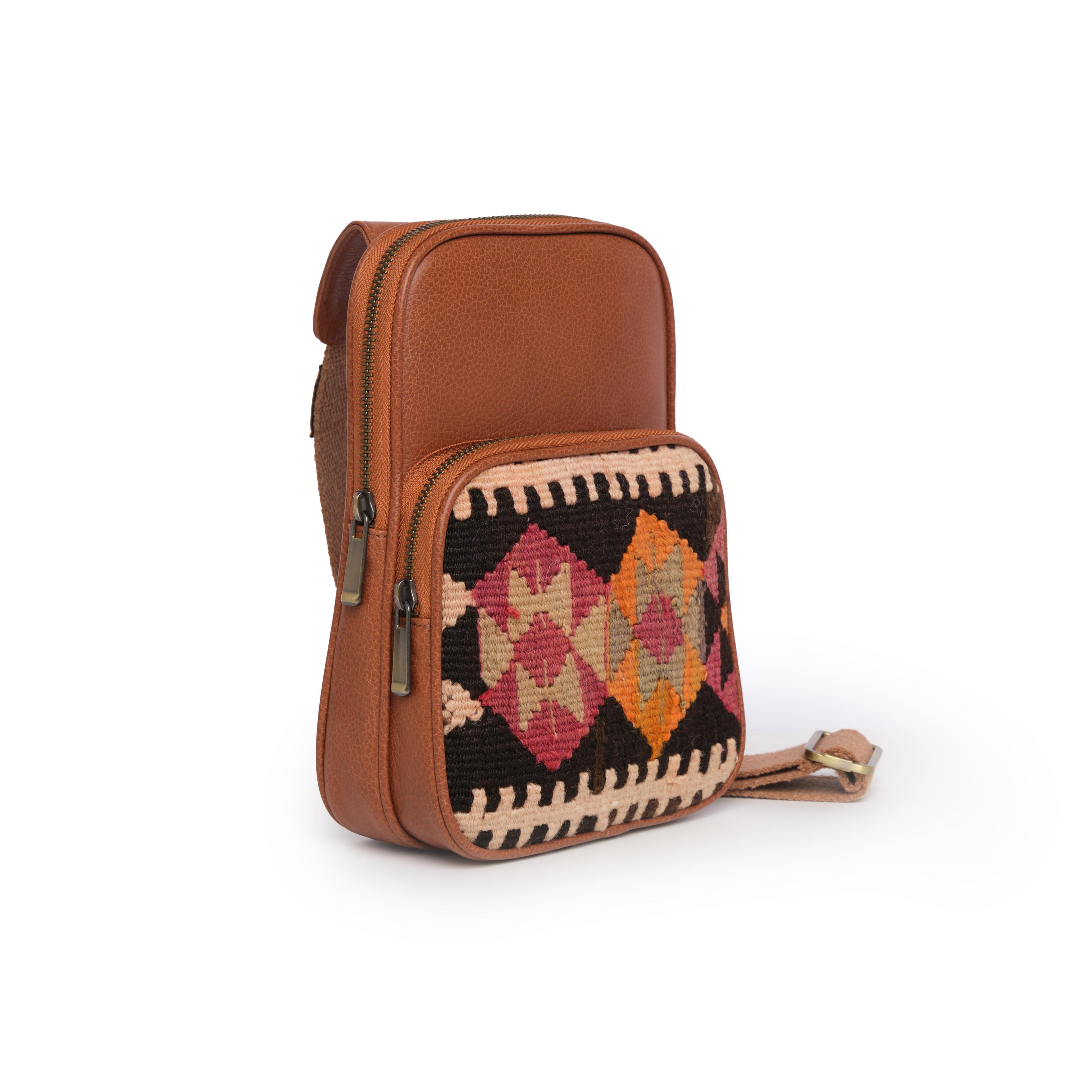 TheNonaStore Freebag, El Yapımı Kilim Wheat Bel Çantası