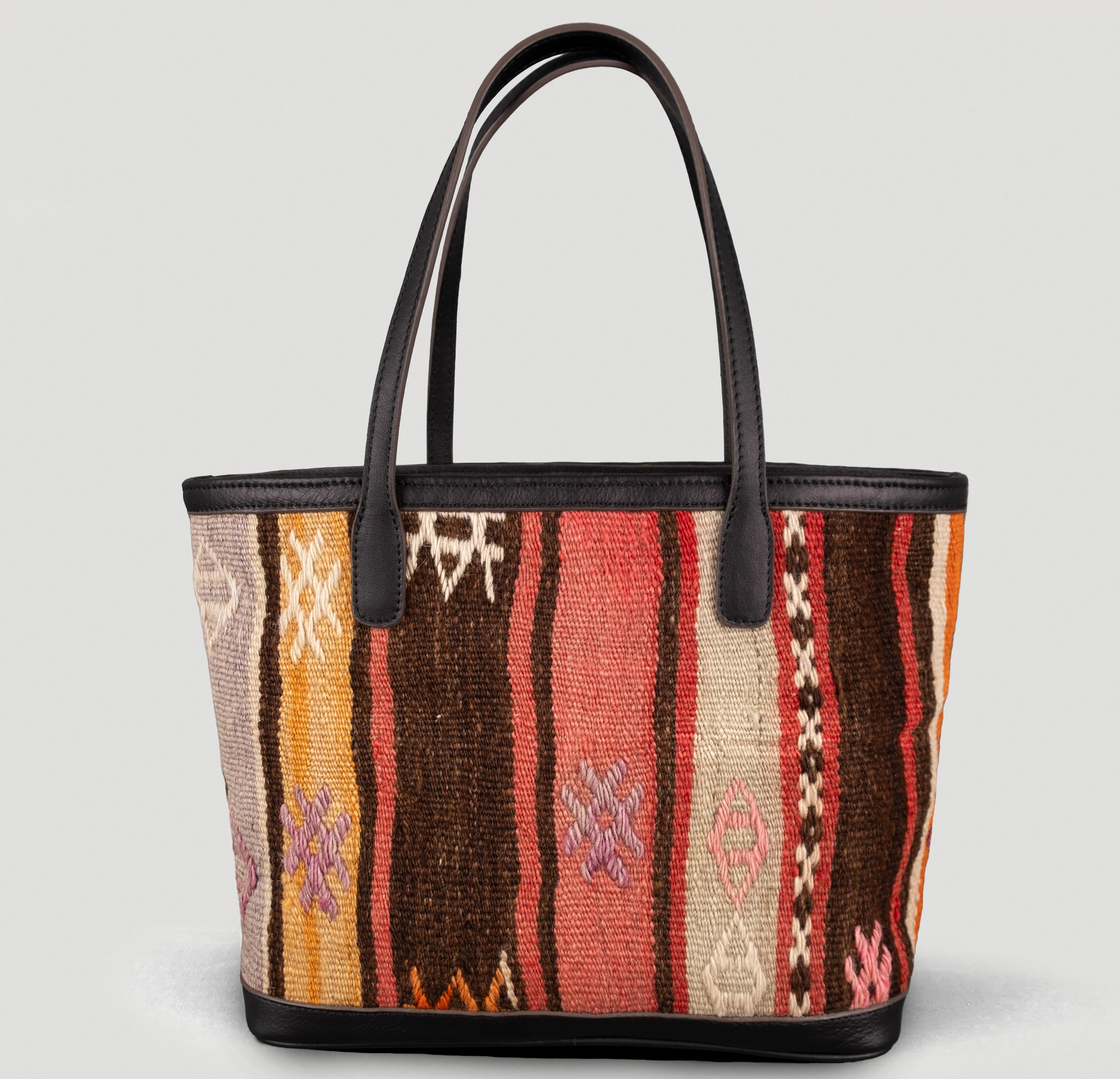 Nevada TheNonaStore Tote Çanta, El Yapımı Antika Kilim Boho Çanta Midi