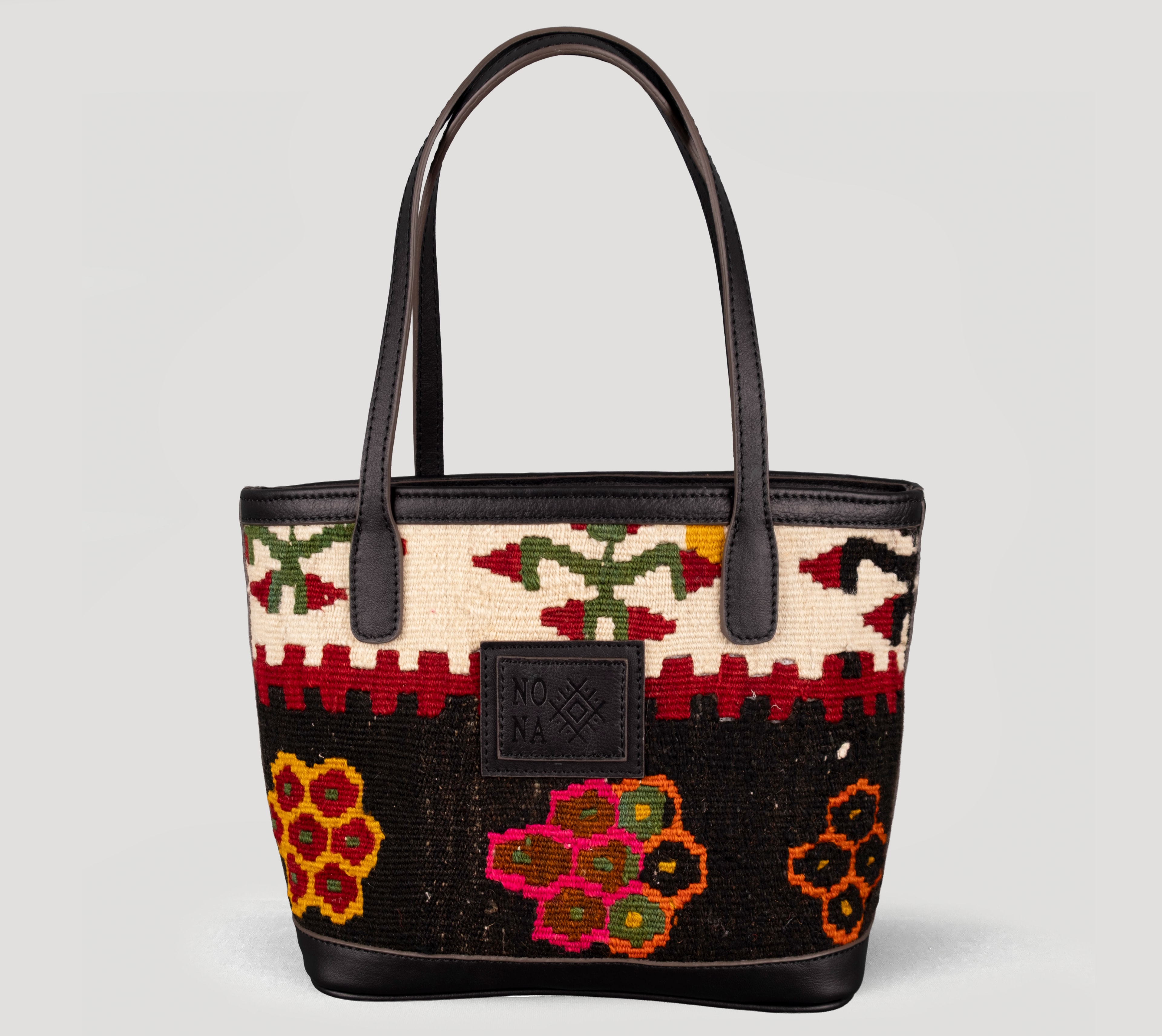 Santa TheNonaStore Tote Çanta, El Yapımı Antika Kilim Boho Çanta Mini