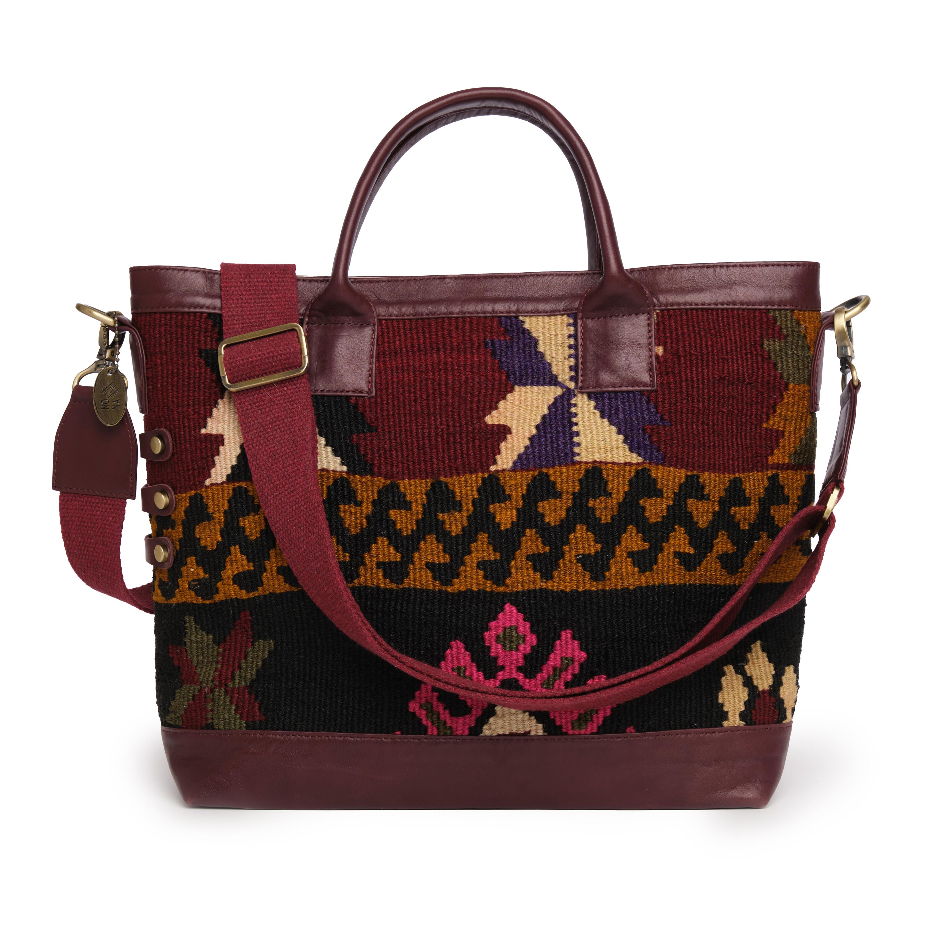 TheNonaStore Tote Çanta, El Yapımı Kilim Chestnut Boho Çanta