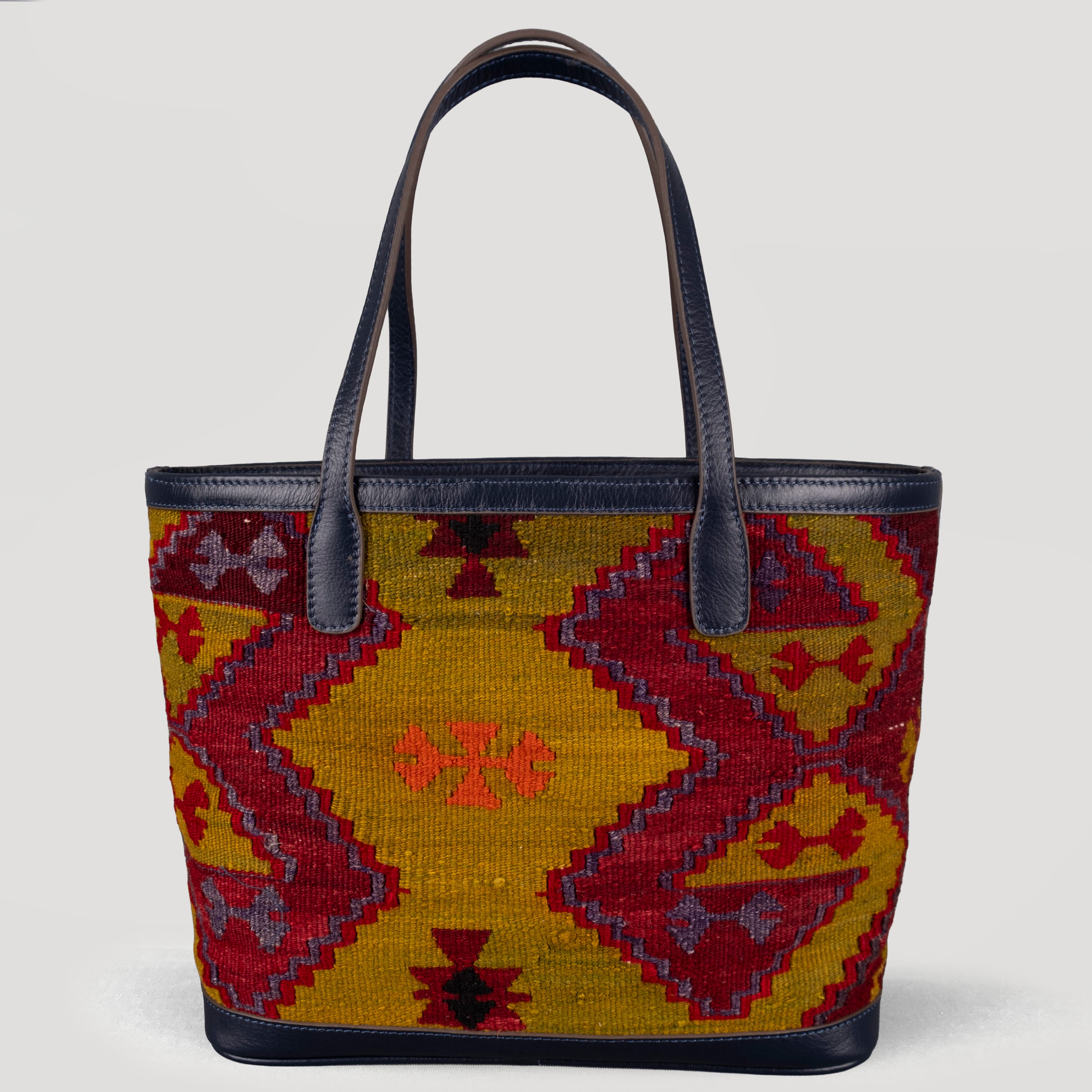 Mistletoe TheNonaStore Tote Çanta, El Yapımı Antika Kilim Boho Çanta Midi