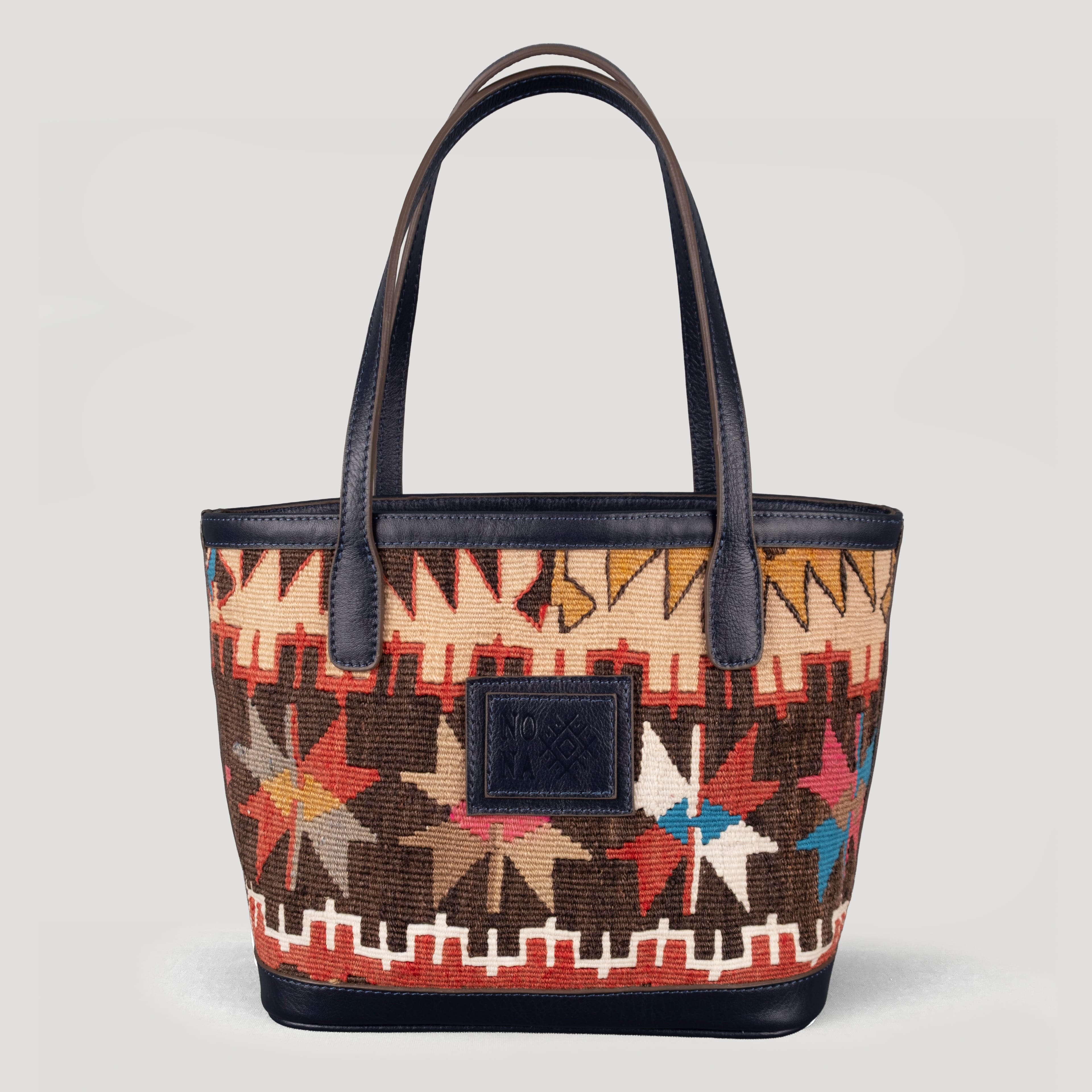 Pole Star TheNonaStore Tote Çanta, El Yapımı Antika Kilim Boho Çanta Mini