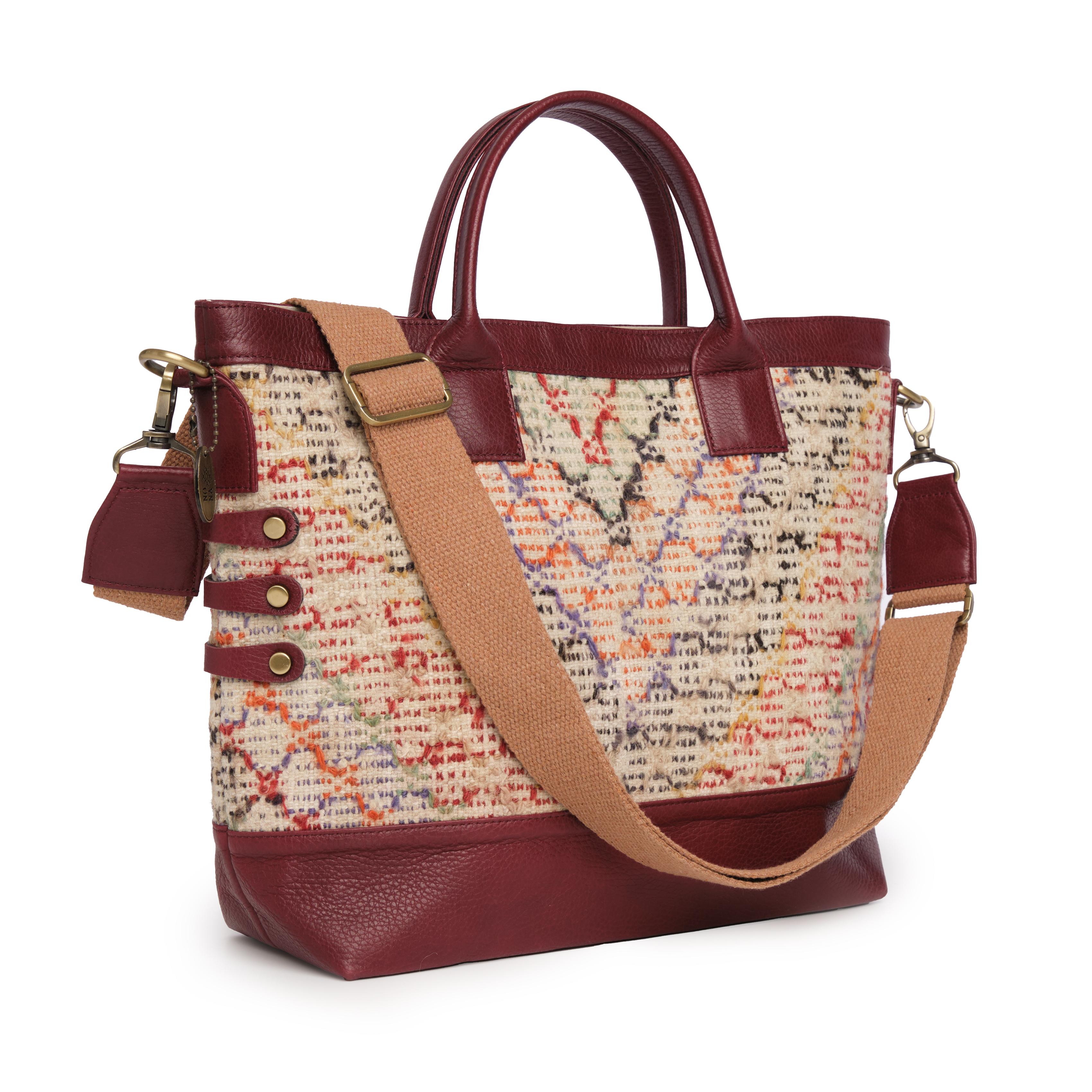 TheNonaStore Tote Çanta, El Yapımı Kilim Wine Boho Çanta