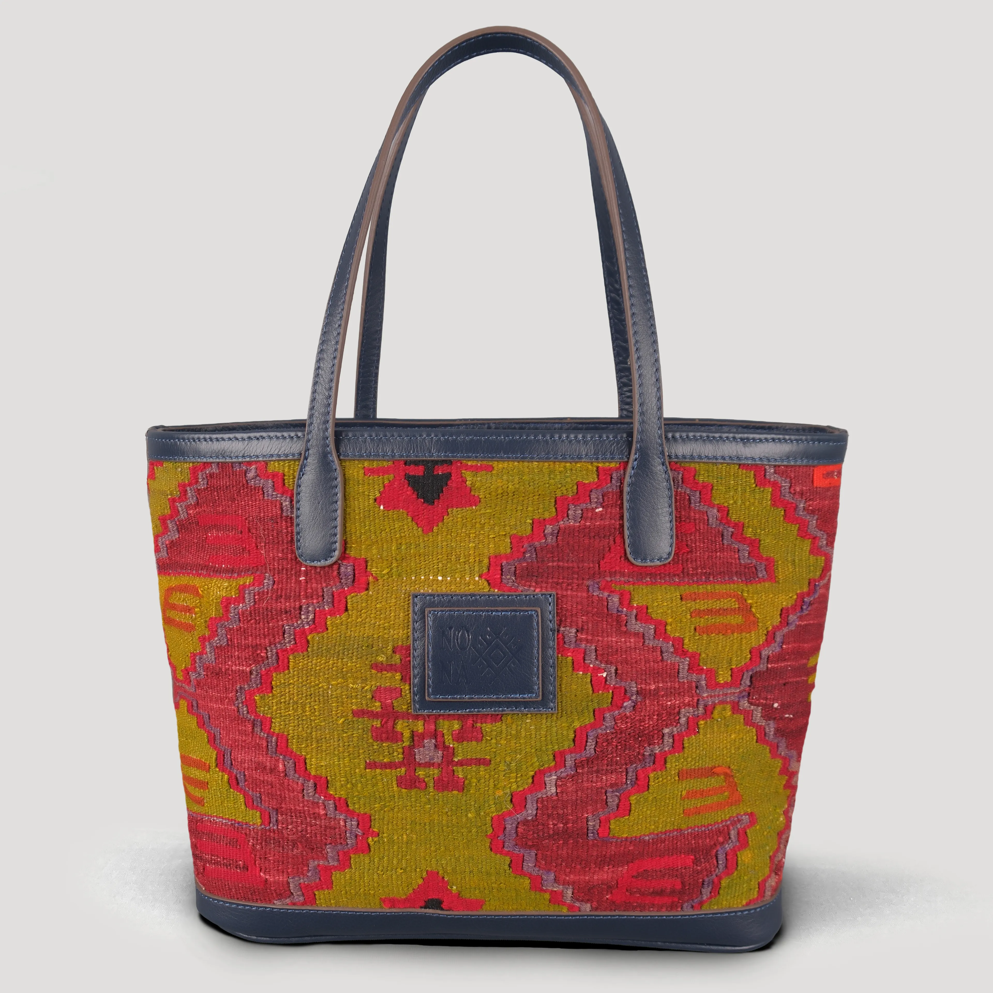 Yosun TheNonaStore Tote Çanta, El Yapımı Antika Kilim Boho Çanta Midi