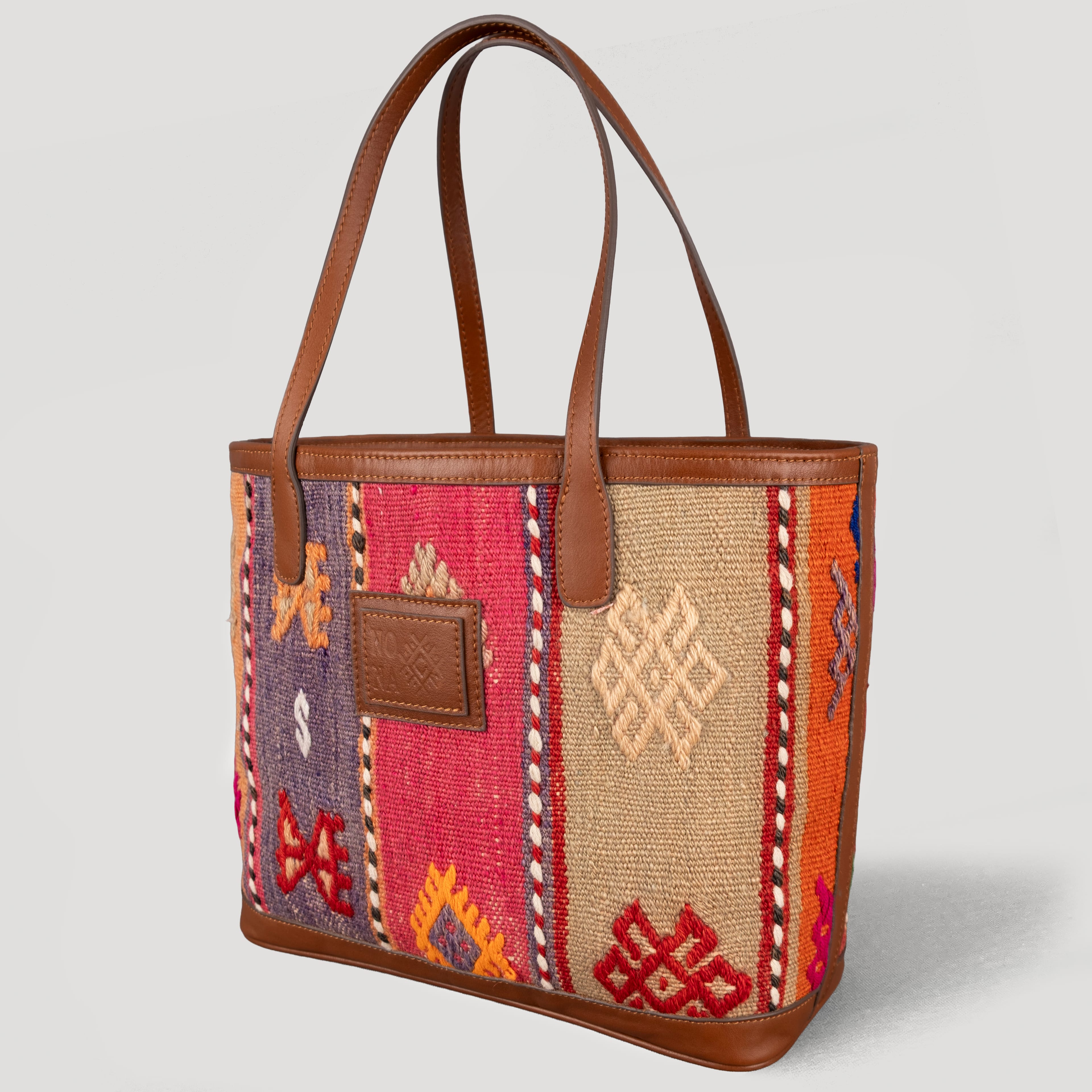 Berry TheNonaStore Tote Çanta, El Yapımı Antika Kilim Boho Çanta Midi
