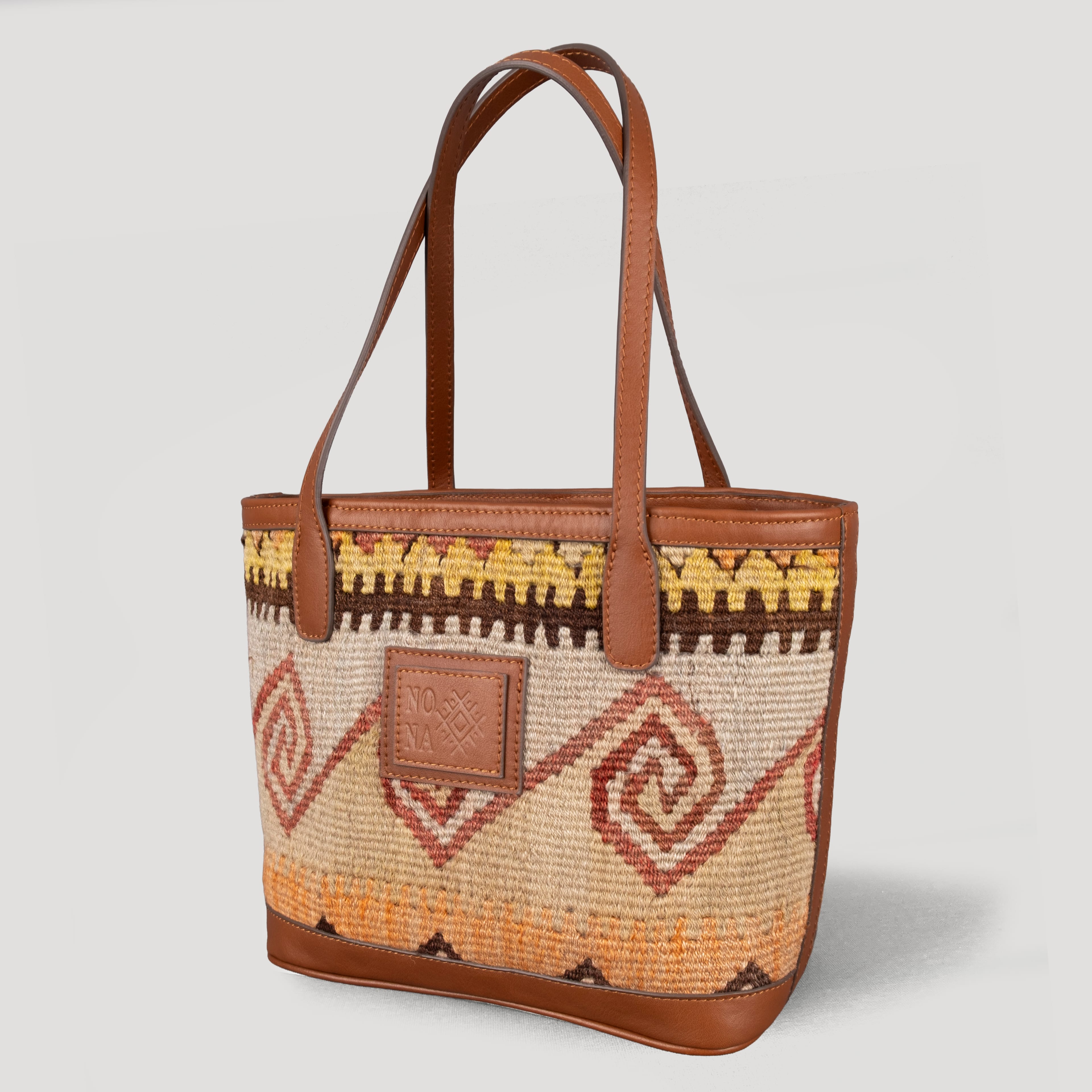 Hay TheNonaStore Tote Çanta, El Yapımı Antika Kilim Boho Çanta Mini