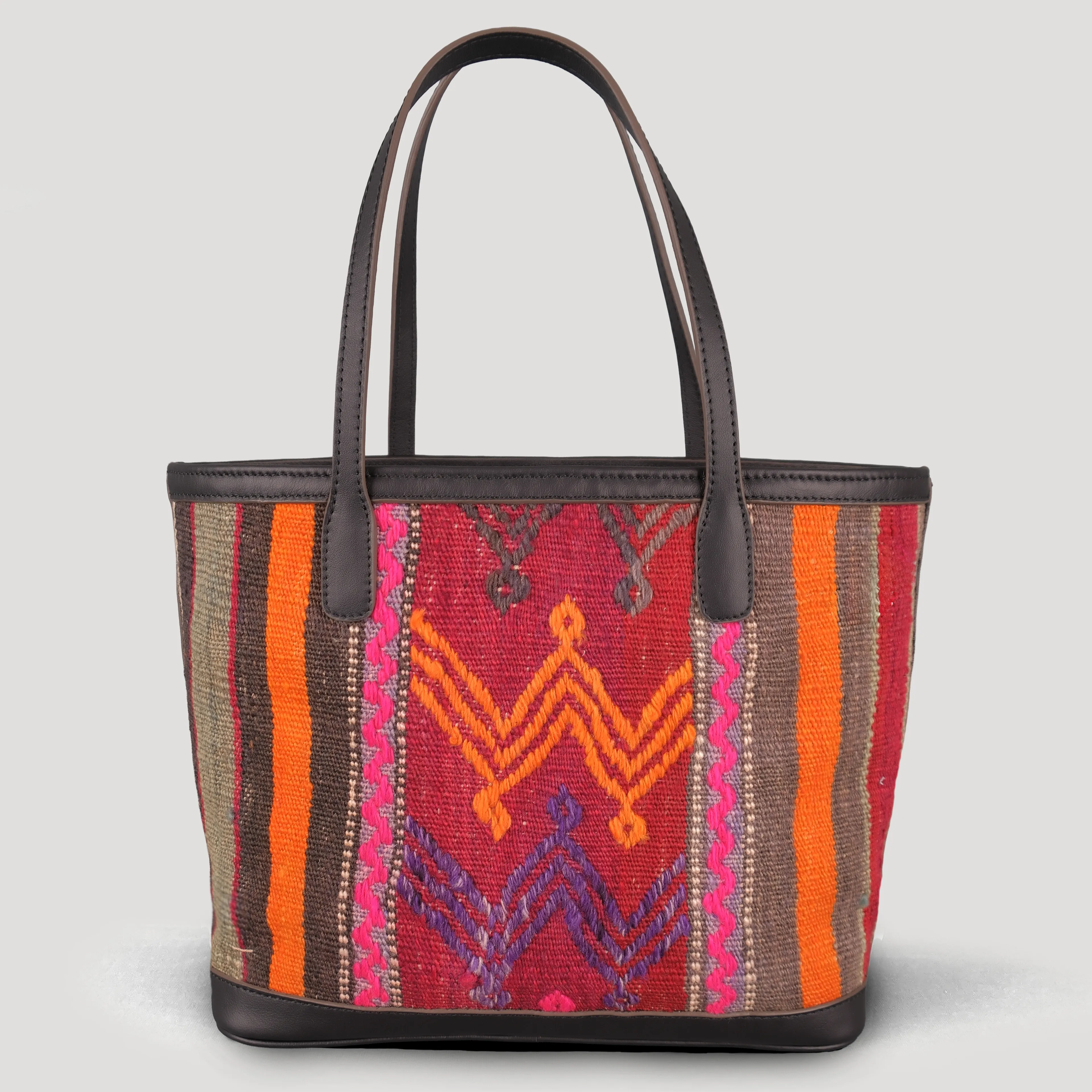 Wings TheNonaStore Tote Çanta, El Yapımı Antika Kilim Boho Çanta Midi