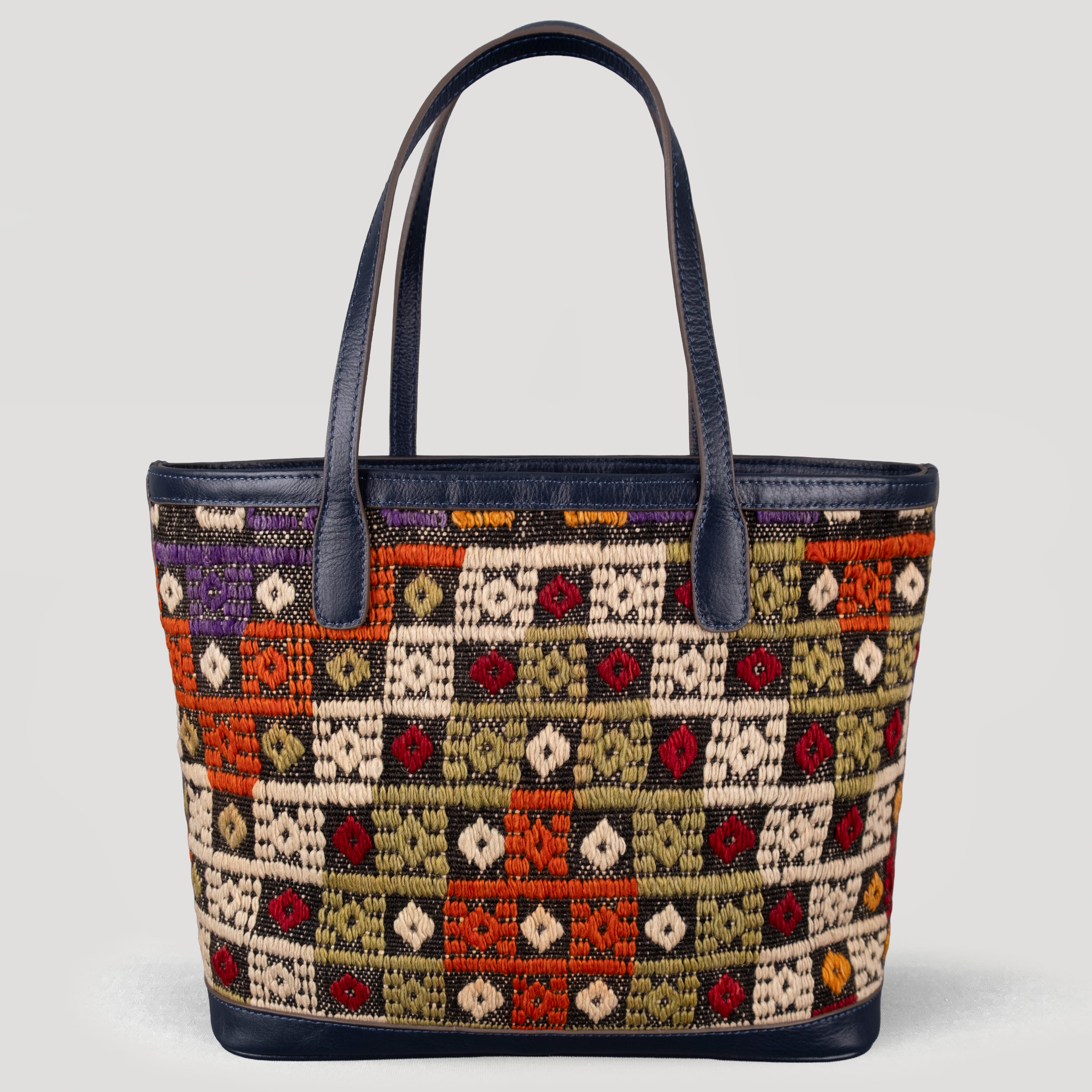 Dama TheNonaStore Tote Çanta, El Yapımı Antika Kilim Boho Çanta Midi
