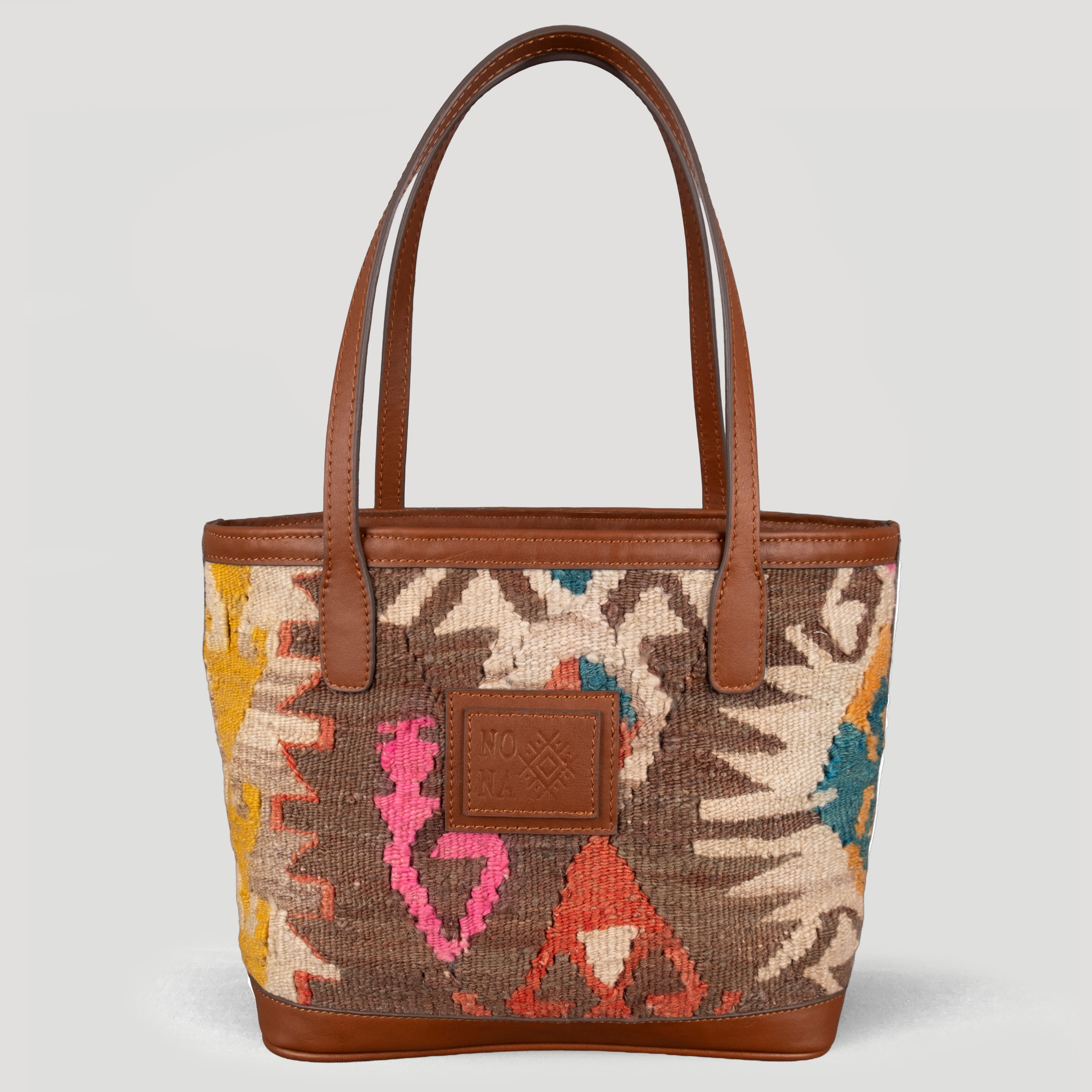 Kut TheNonaStore Tote Çanta, El Yapımı Antika Kilim Boho Çanta Mini