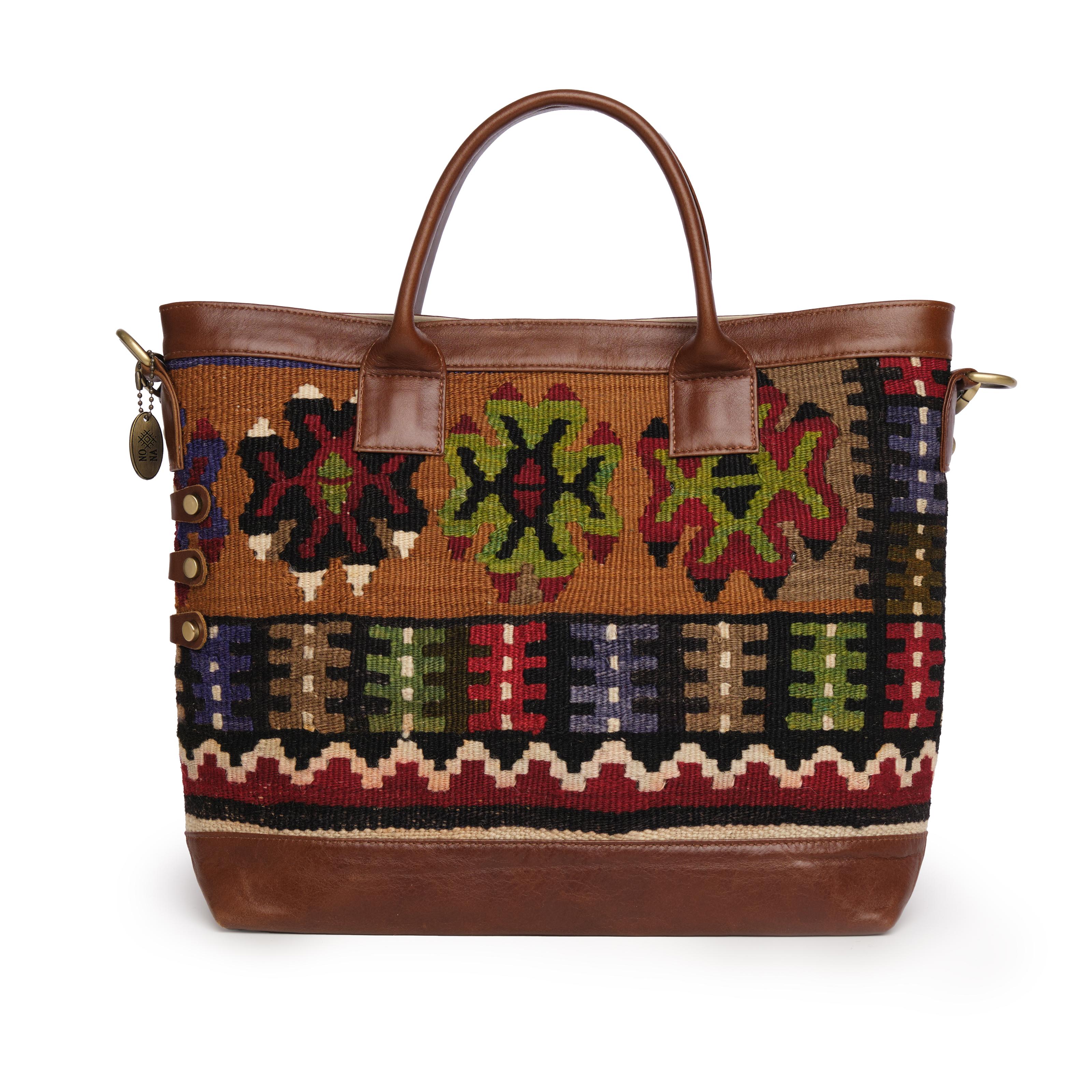 TheNonaStore Tote Çanta, El Yapımı Kilim Village Boho Çanta