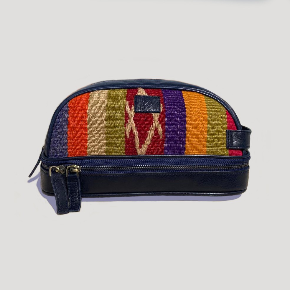 TheNonaStore Rainbow Dopp Kit, El Yapımı Kilim Boho Makyaj Çantası