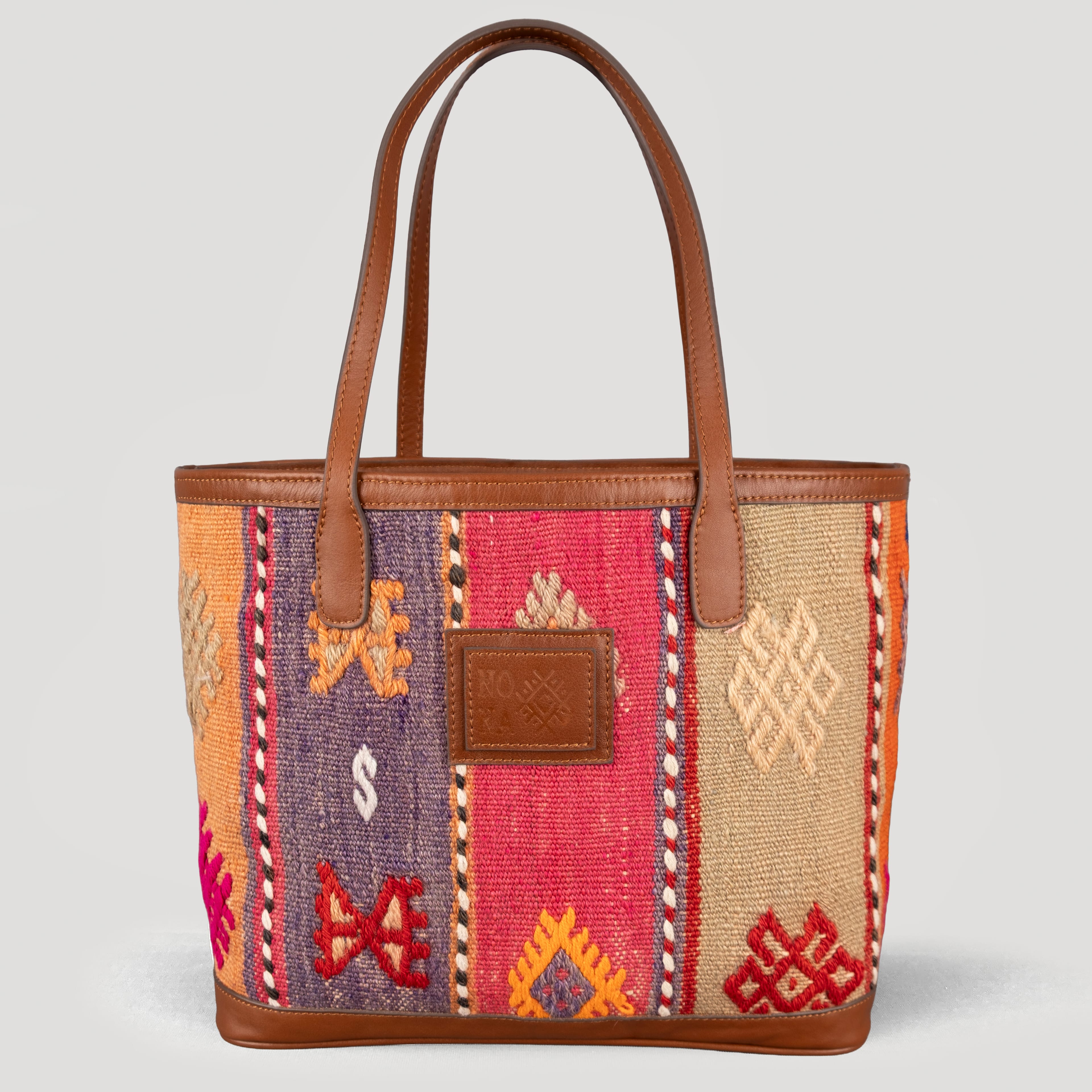Berry TheNonaStore Tote Çanta, El Yapımı Antika Kilim Boho Çanta Midi