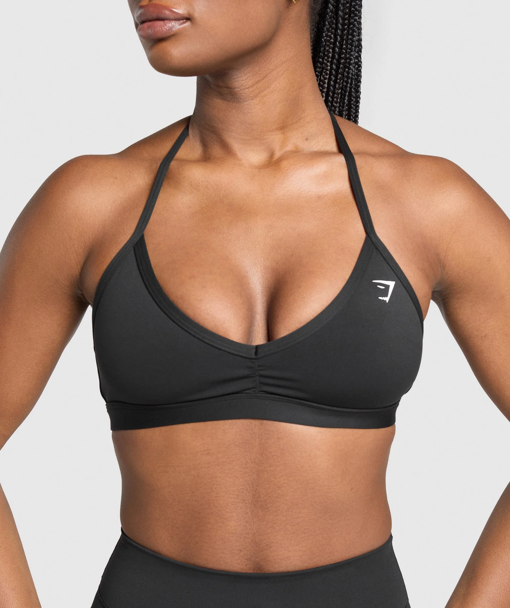 Minimal Halterneck Sports Bra - Siyah
