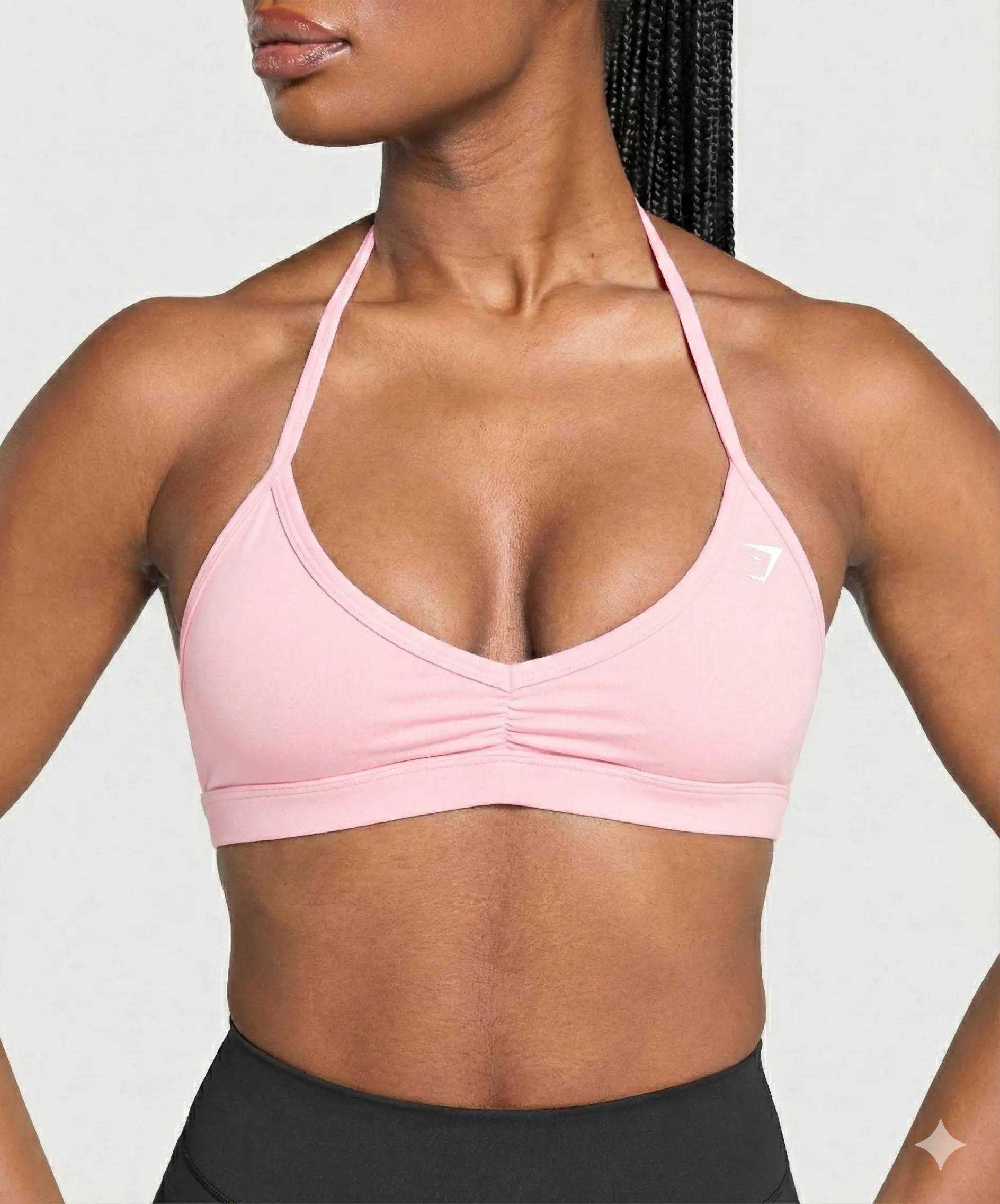 Minimal Halterneck Sports Bra - Pembe