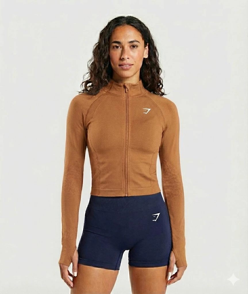 Vital Midi Zip Up Jacket - Camel