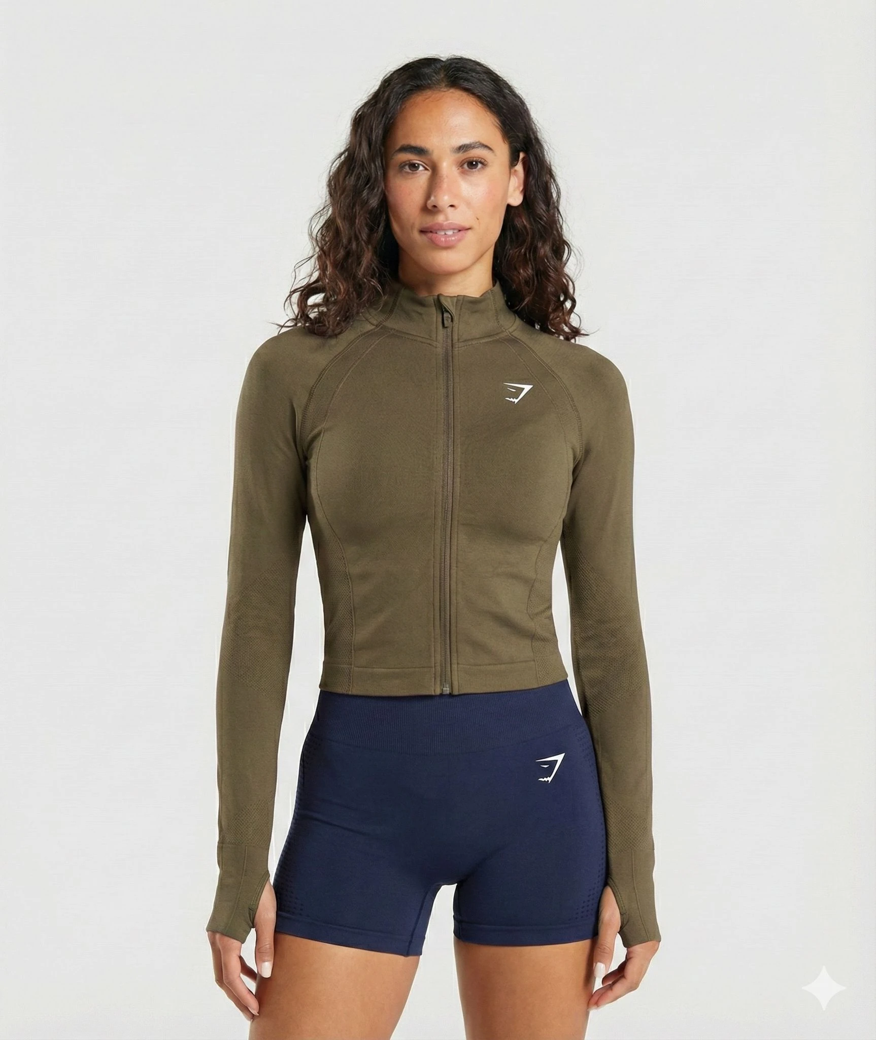 Vital Midi Zip Up Jacket - Haki