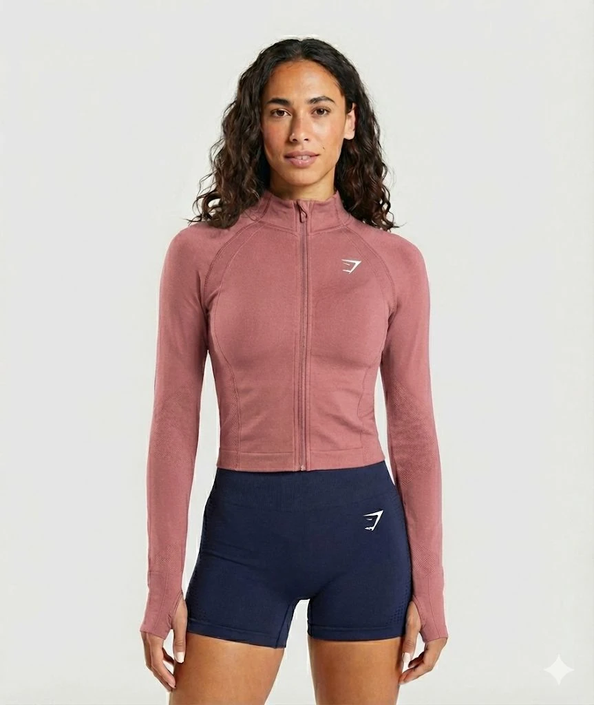 Vital Midi Zip Up Jacket - Gül Kurusu