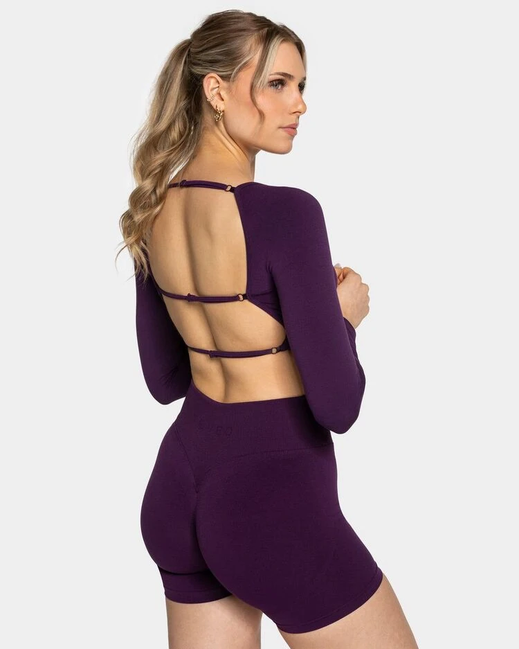 Femme Backless Longsleeve (Pedsiz) - Mürdüm Eriği