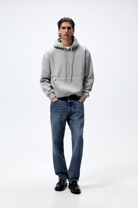Kapüşonlu Basic Sweatshirt - Gri Marn