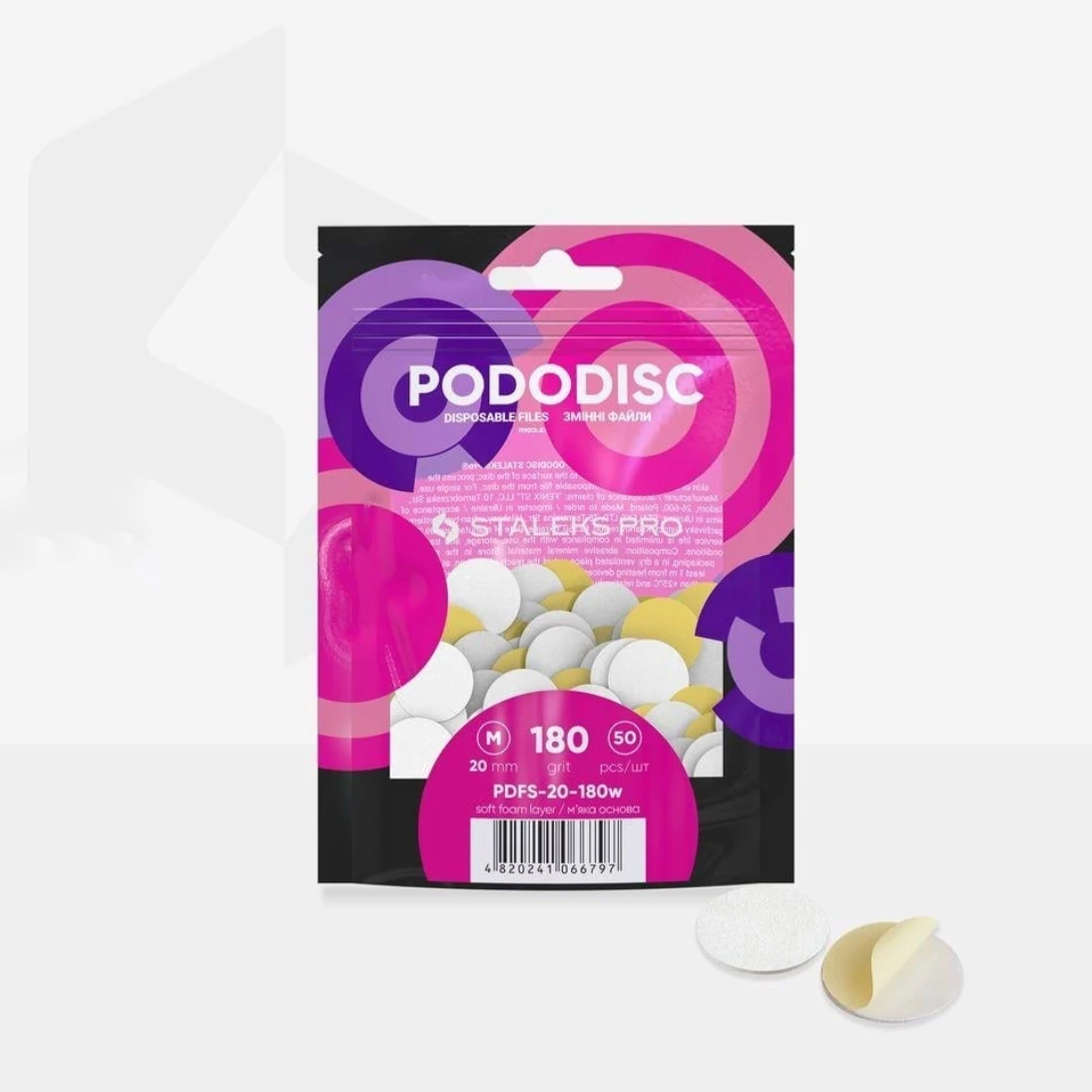 PODODISC STALEKS PRO M Yumuşak Tabanlı Törpüler, 180 Grit