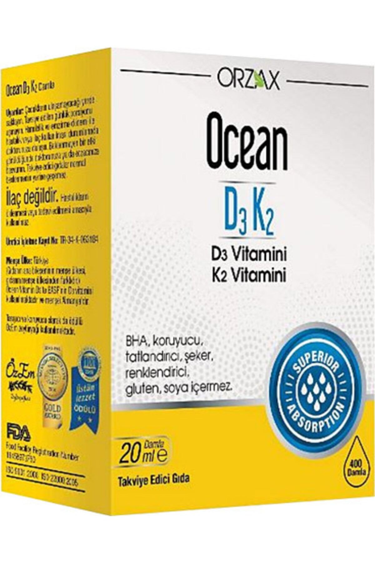 4-10 Yaş Grubu Çocuklar Için Vitamin C 30 Saşe + Ocean Vitamin D3 K2 Damla 20 ml