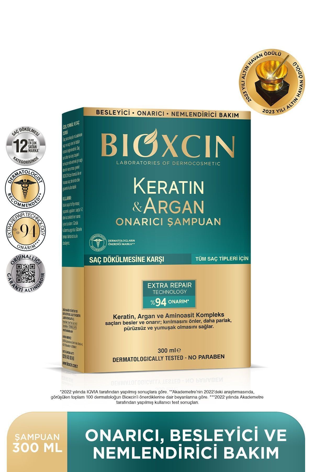 Keratin & Argan Onarıcı Bakım Şampuan 300 ml - Yıpranmış Ve Hassas Saçlar