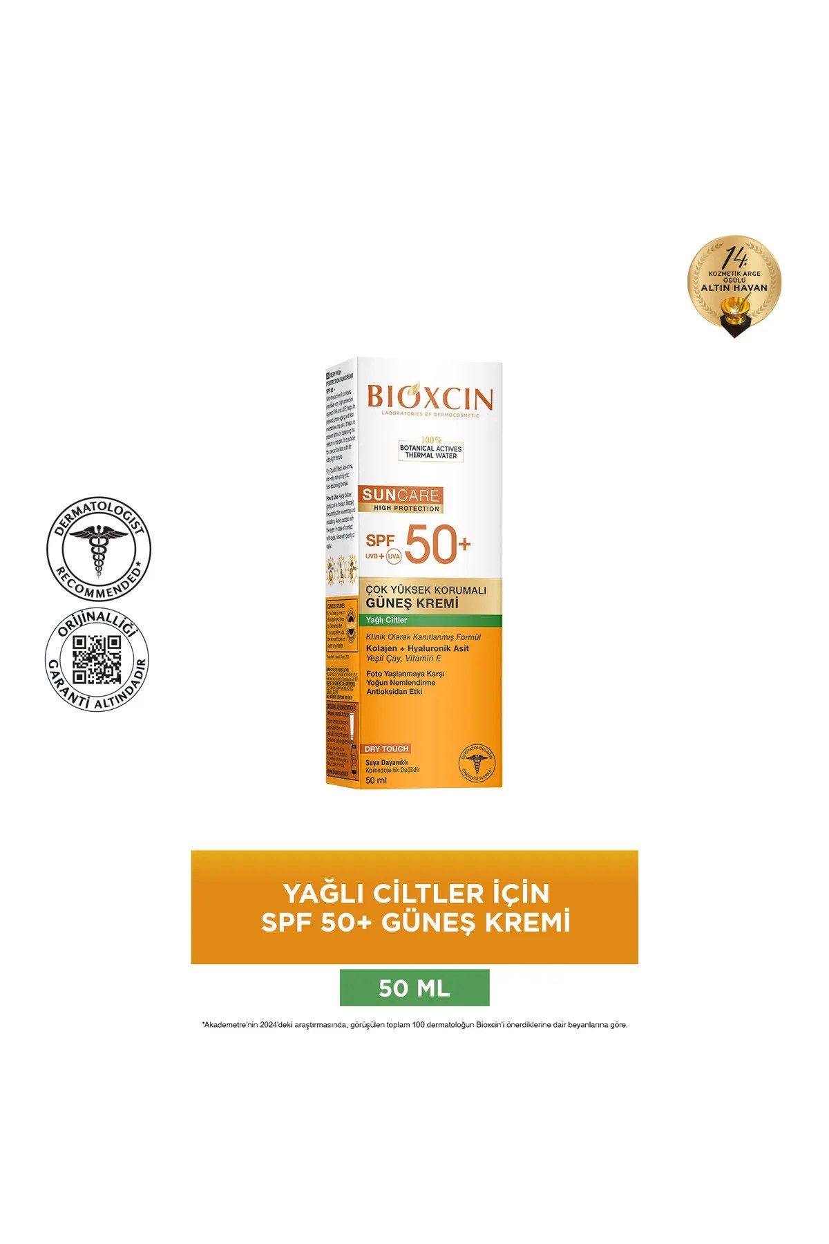 Bioxcin Yağlı Ciltler için Güneş Kremi 50+ SPF