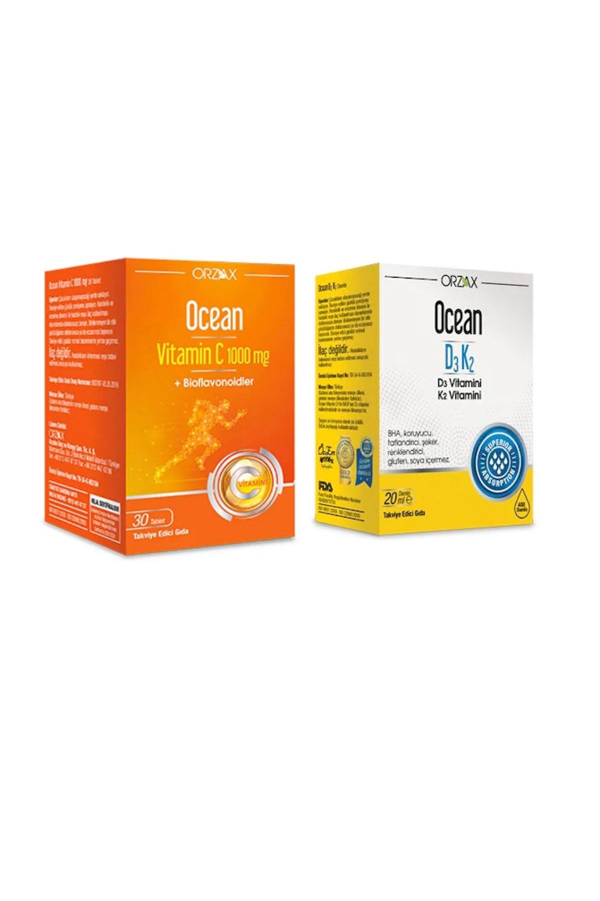 Orzax Ocean C Vitamini 30 Tablet +d3 K2 Vitamin Damla 20 ml