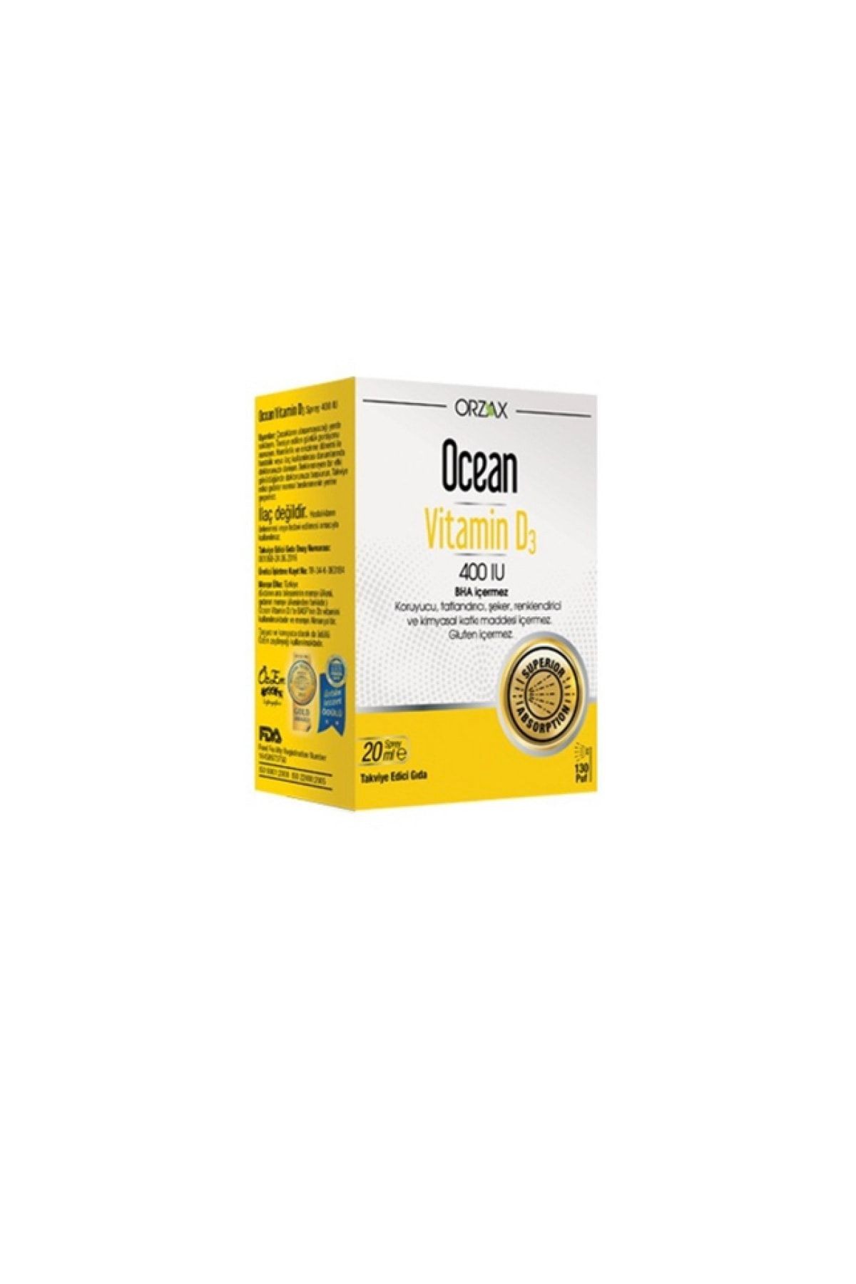 Ocean Vitamin D3 400Iu Sprey 20ml