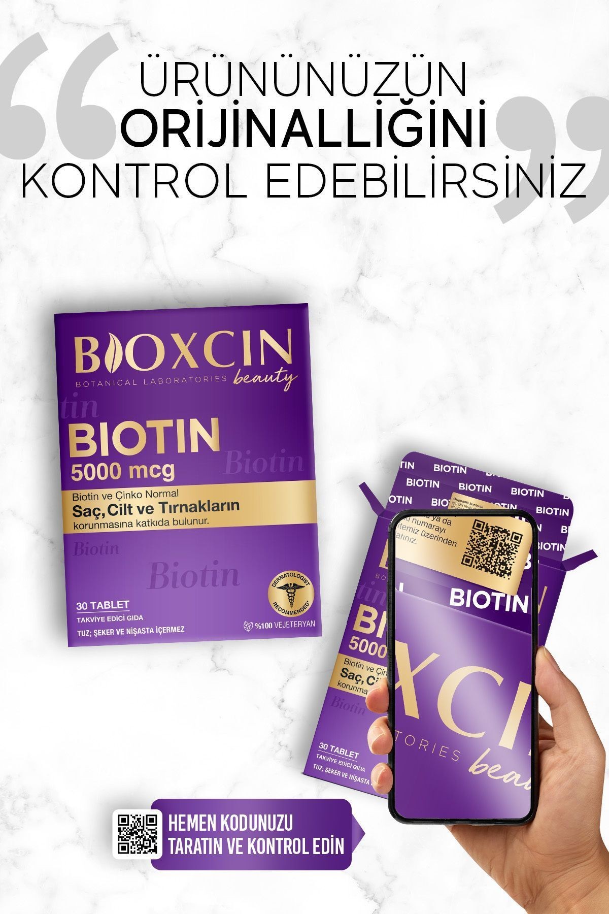 Biotin 5.000 Mcg 30 Tablet - Biotin + Çinko 15 Mg Saç Ve Tırnak Vitamini 2 li Avantaj Paket