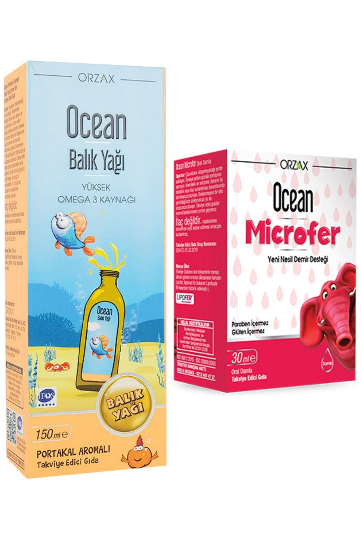 Microfer Oral Damla 30 Ml + Balık Yağı Portakal Aromalı Şurup 150ml