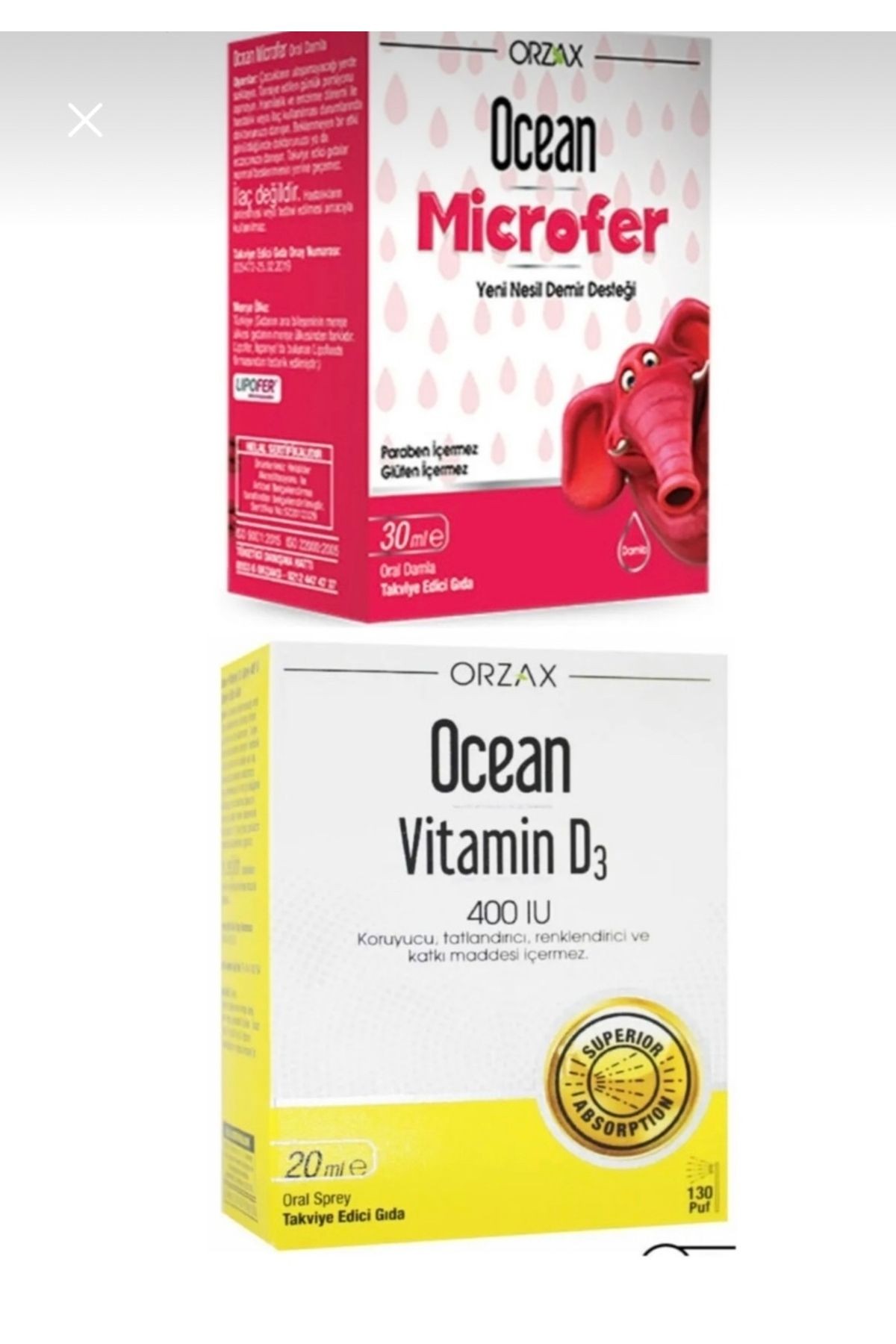 microfer damla + ocean vitamin d3 400 ui sprey