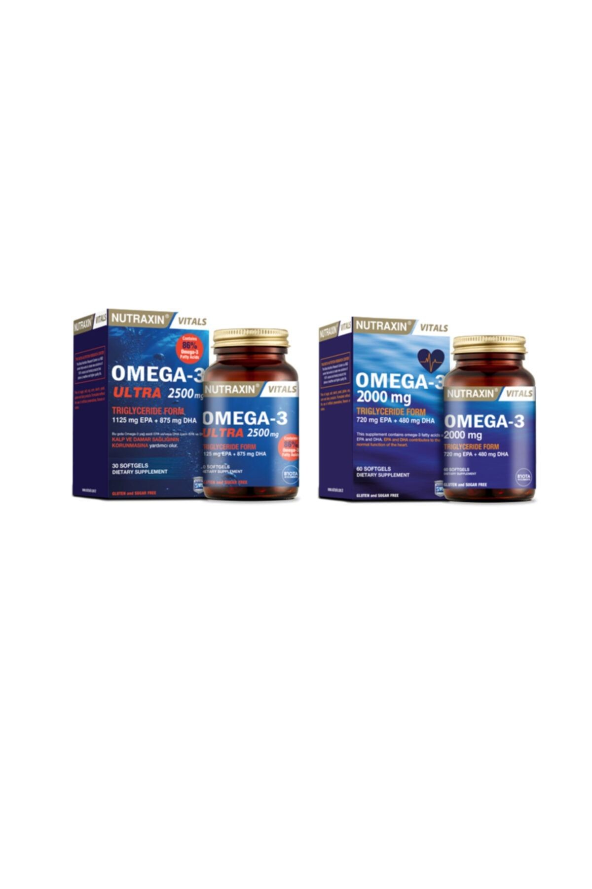 2'li Balık Yağı Set - Omega-3 Ultra 2500 Mg 30 Yumuşak Kapsül + Omega-3 2000 Mg 60 Yumuşak Kapsül