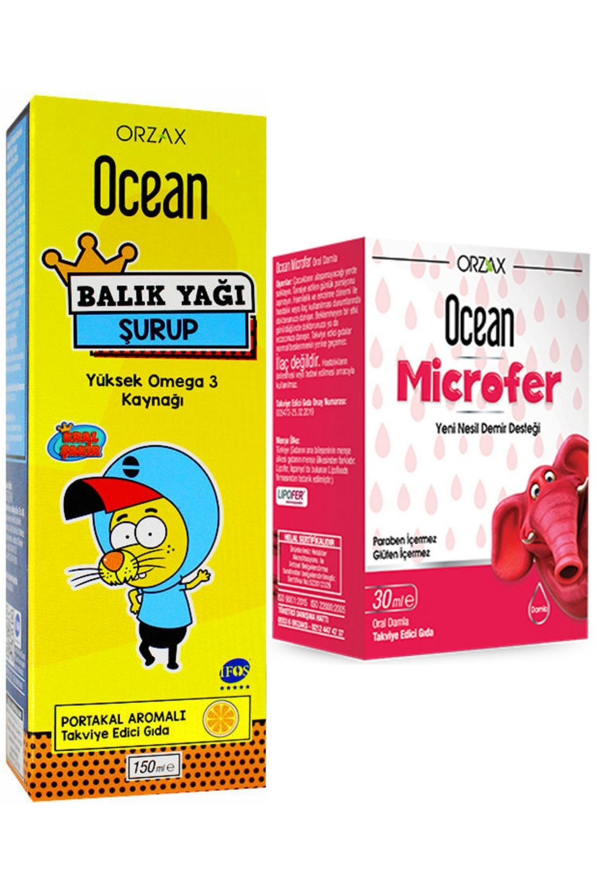 Microfer Oral Damla 30 Ml + Balık Yağı Portakal Aromalı Şurup 150ml