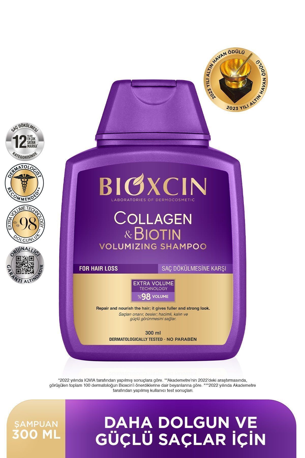 Collagen & Biotin Ekstra Hacim Şampuanı 300 Ml - Kolajen Biotin İnce Seyrek Saçlar