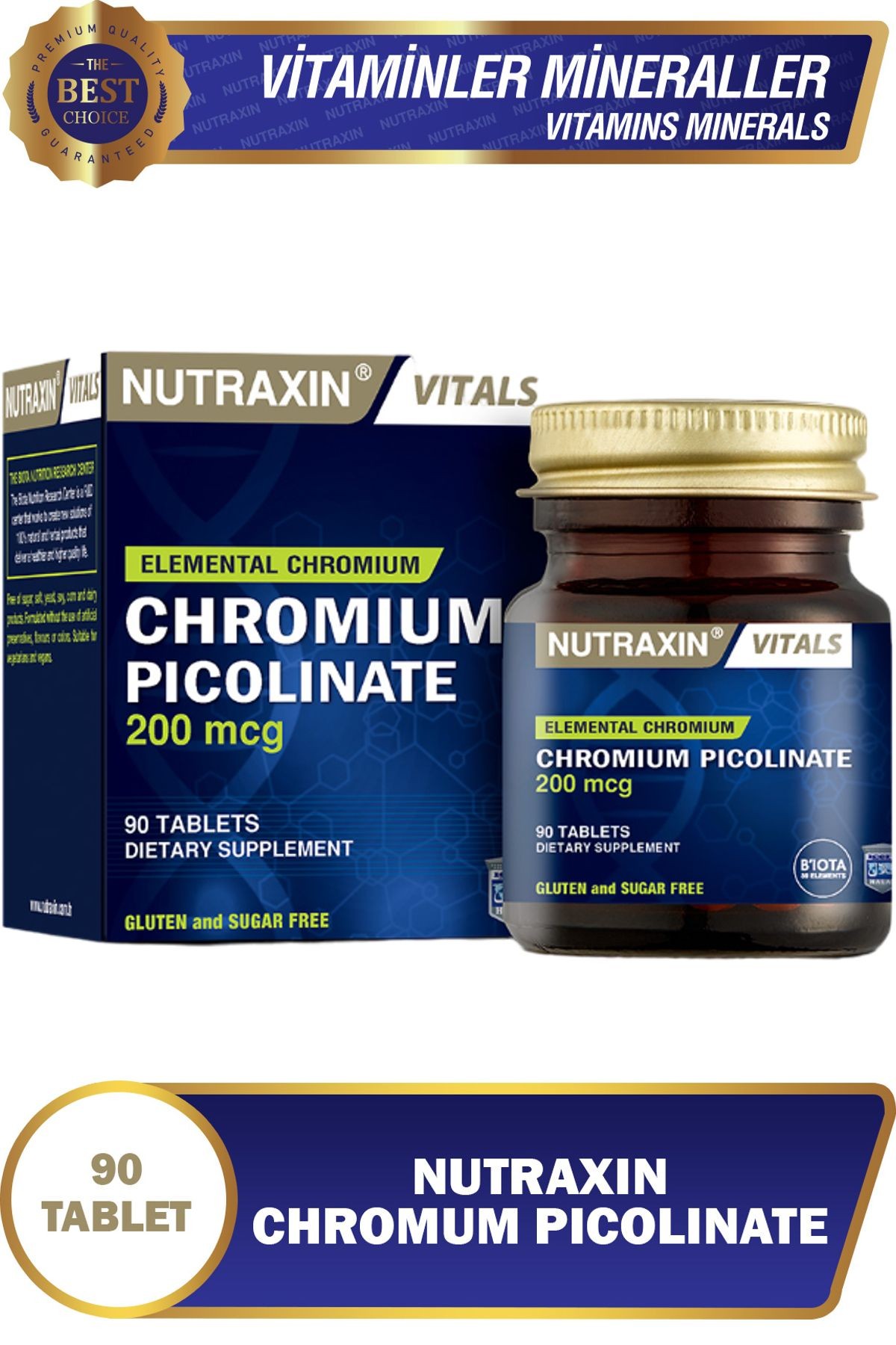 2 Adet Nutraxin Chromium Picolinate 90 Adet Tablet 200 Mcg