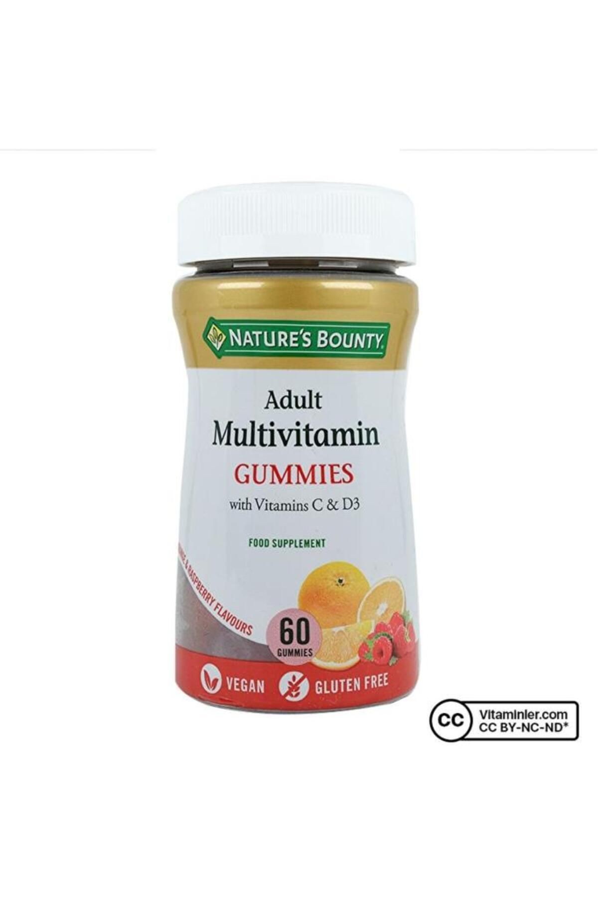 Adult Multivitamin Gummies With Vitamins C & D3 60 Çiğnenebilir Form